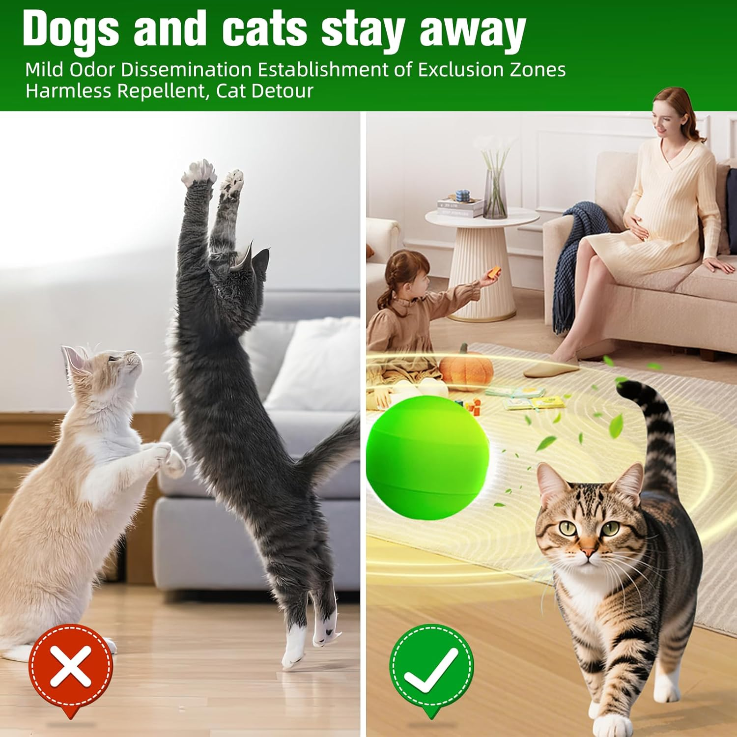 Natural Peppermint Cat & Dog Repellent, 9 Pack &ndash; Plant-Based Formula, Safe for Pets & Kids, 6-Month Protection, Indoor & Outdoor Use for Yard, Garden, Furniture image number 2