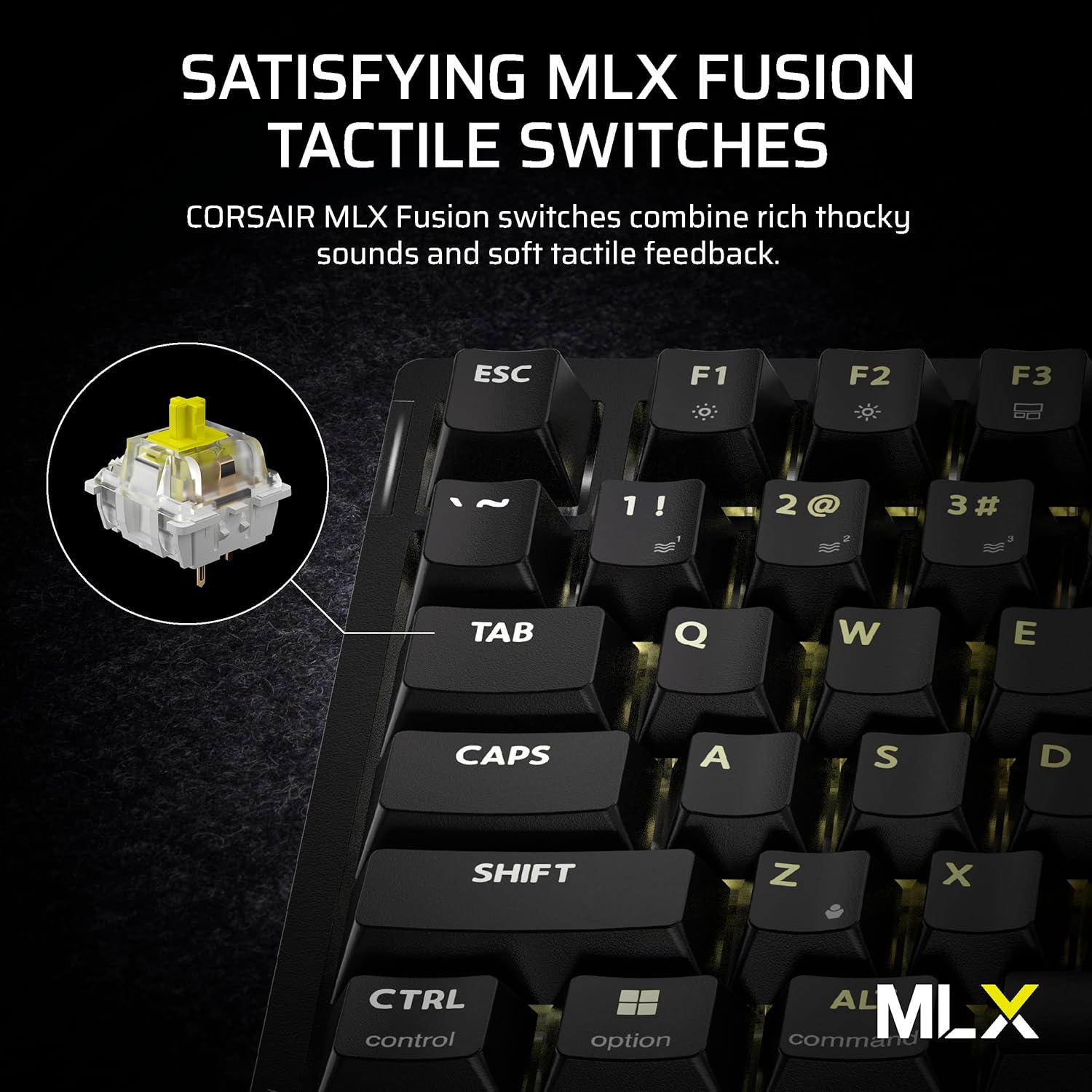 CORSAIR K65 plus Wireless 75% RGB Hot-Swappable Mechanical Gaming Keyboard &ndash; Pre-Lubricated CORSAIR MLX Fusion Tactile Switches &ndash; Dual-Layer Sound Dampening &ndash; PBT Keycaps &ndash; QWERTY NA &ndash; Black image number 6