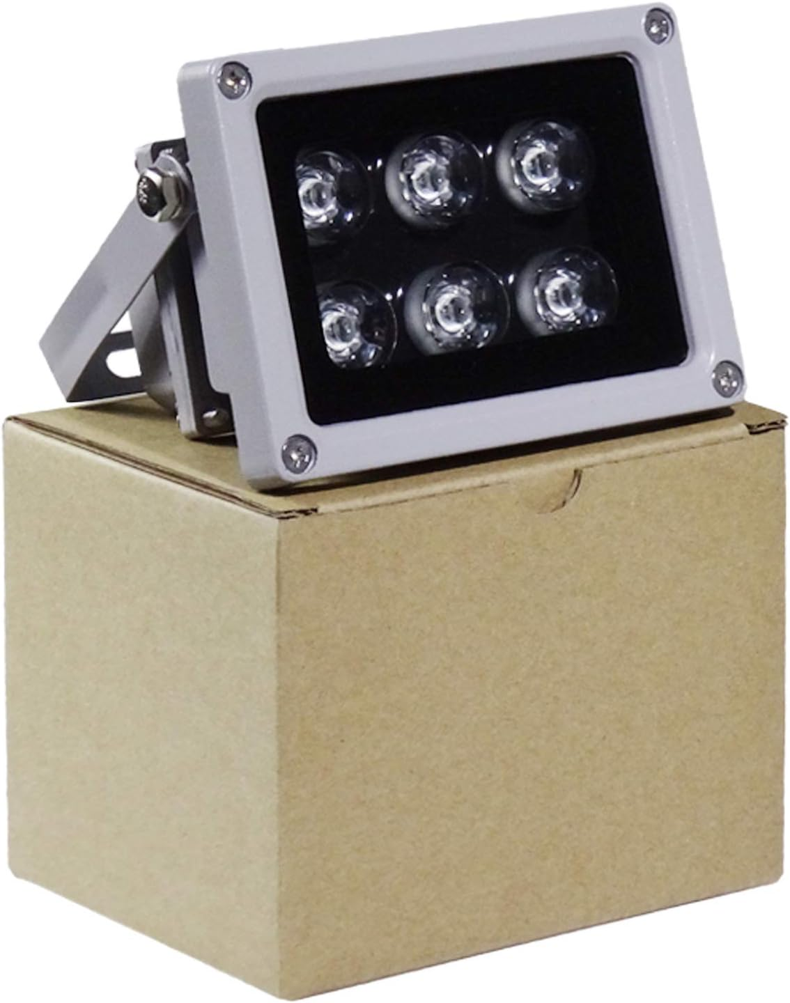 AUTENS IR Illuminator, 850Nm 6-Leds 90 Degree Wide Angle IP67 Waterproof Night Vision LED Array IR Infrared Light with Power Adapter for IP Camera CCTV Analogue Security Surveillance Camera image number 4