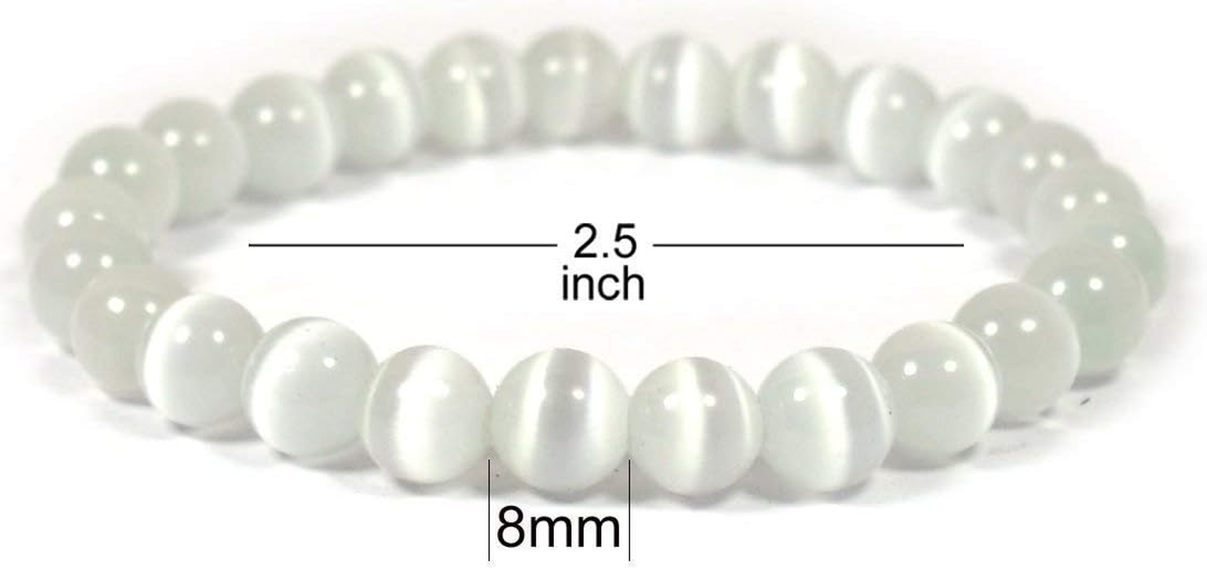 Reiki Crystal Products Natural Selenite Bracelet 8Mm for Reiki Healing and Vastu Correction Protection Concentration Spirituality and Increasing Creativity image number 2