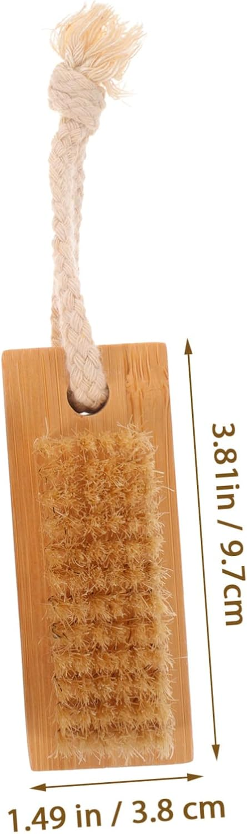 MUCKLILY 2Pcs Bamboo Nail Brush Professional Double Sided Nail Cleaners Gently Remove Debris and Dead Skin image number 4