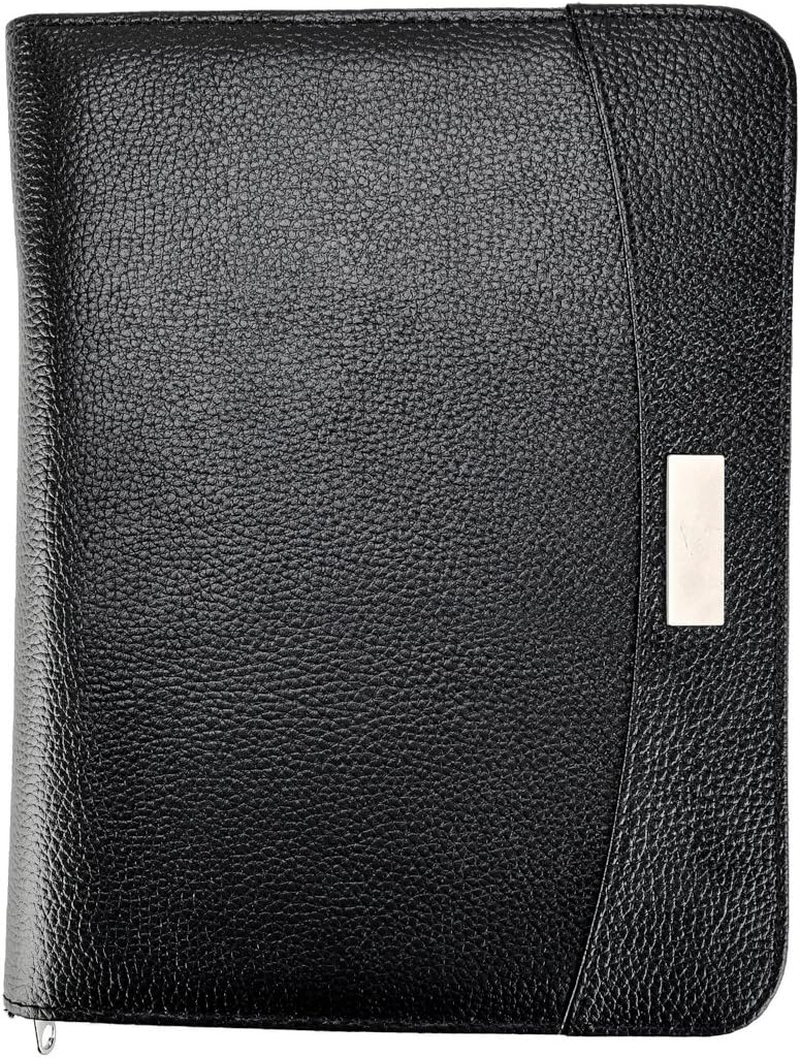 A5 Zipped Business Executive Conference Folder with Calculator & Pad Ring Binder Portfolio - Black Arpan image number 2