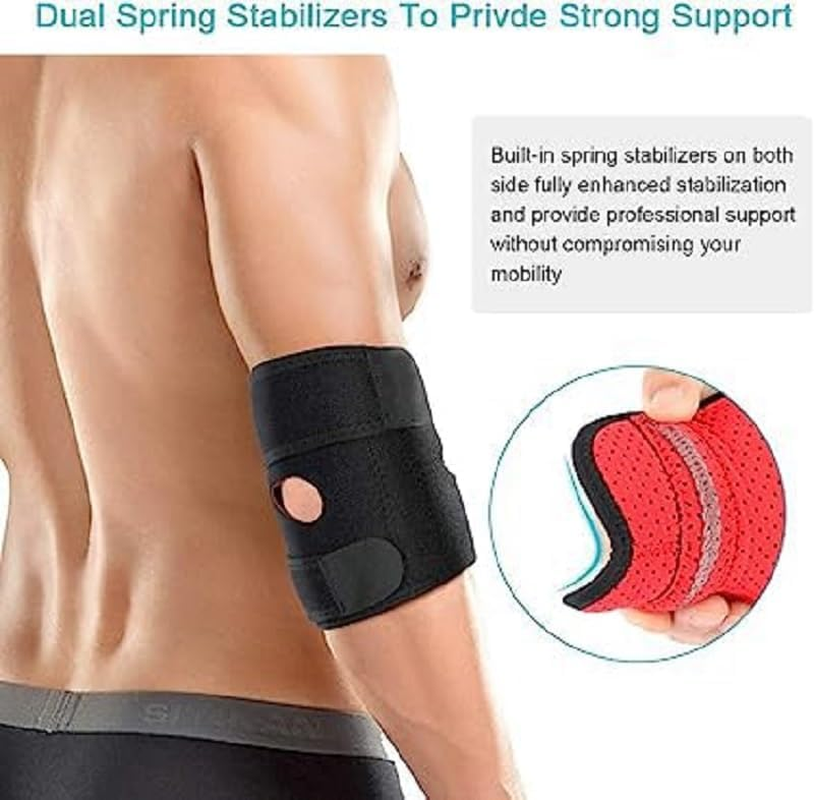 Elbow Brace, Adjustable Elbow Support with Dual-Spring Stabilizer, Elbow Strap for Golfers Elbow, Tennis Elbow, Arthritis, Tendonitis, Sports Injury Pain Relief and Protection image number 6