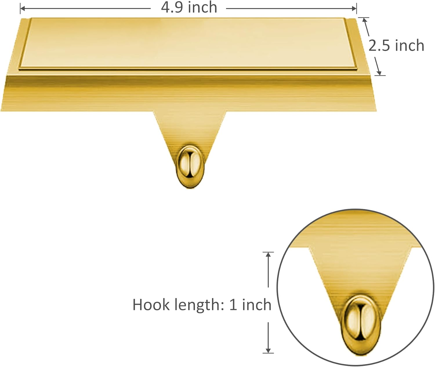 Set of 6 Christmas Stocking Holders for Mantle Christmas Stocking Hanging Hooks Weighted Stocking Holder Bases for Holiday Xmas Fireplace Window Home Table Decor (Gold) image number 3