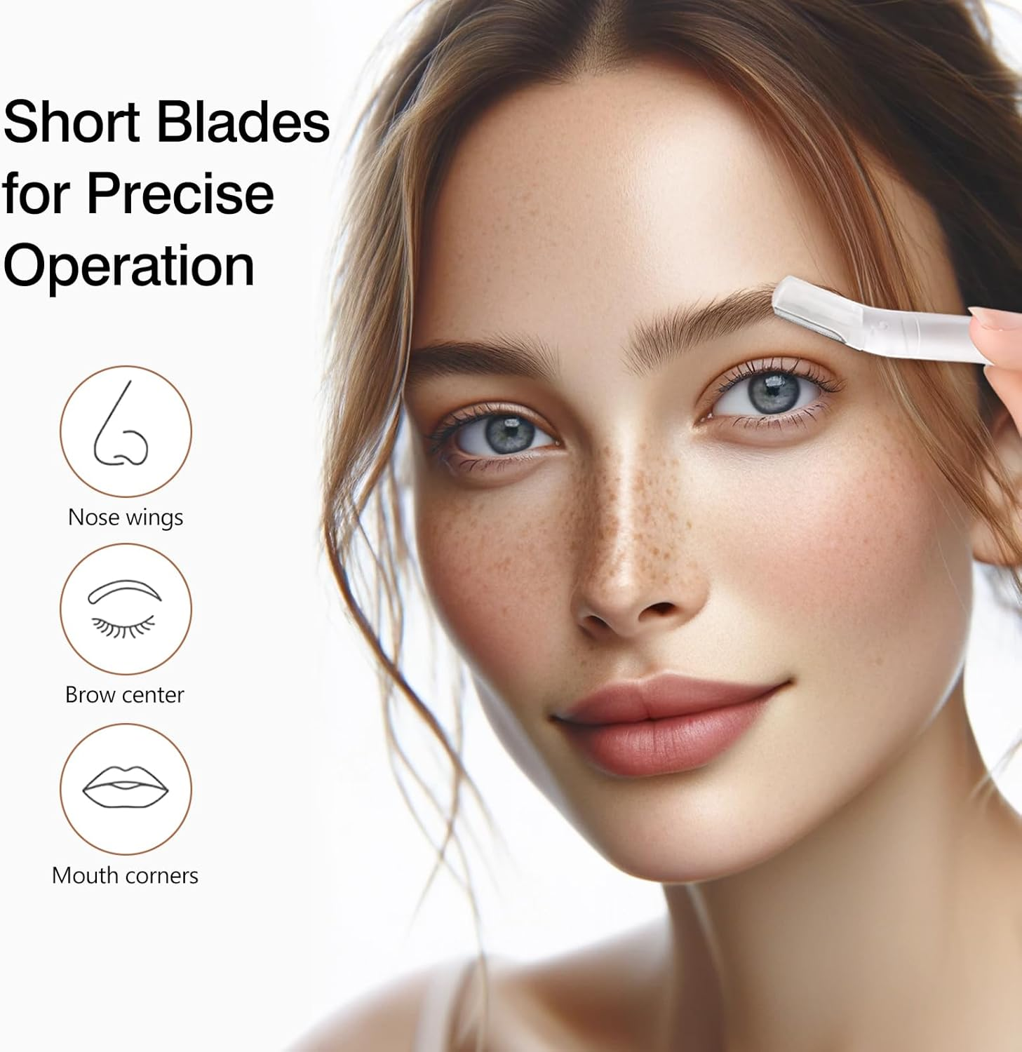 Kootinn 10-Pack Professional Dermaplaning Razor for Women: Peach Fuzz, Facial & Eyebrow Hair Removal, Transparent image number 1