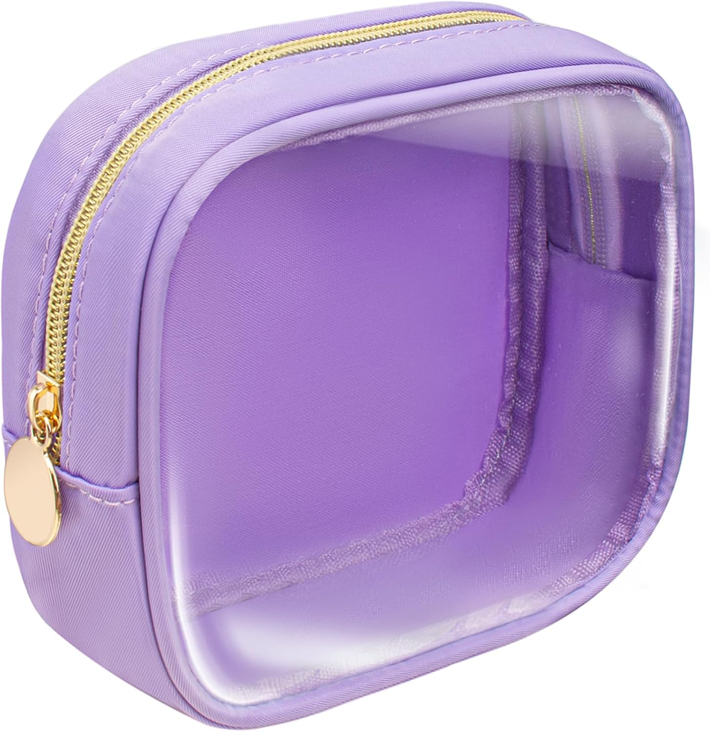 DDPOND Small Clear Makeup Bag for Purse,Clear Toiletry Bag TSA Approved Toiletry Bag Travel Makeup Bag Pouch Car Accessories Travel Essentials for Women Girls(Large Yellow)