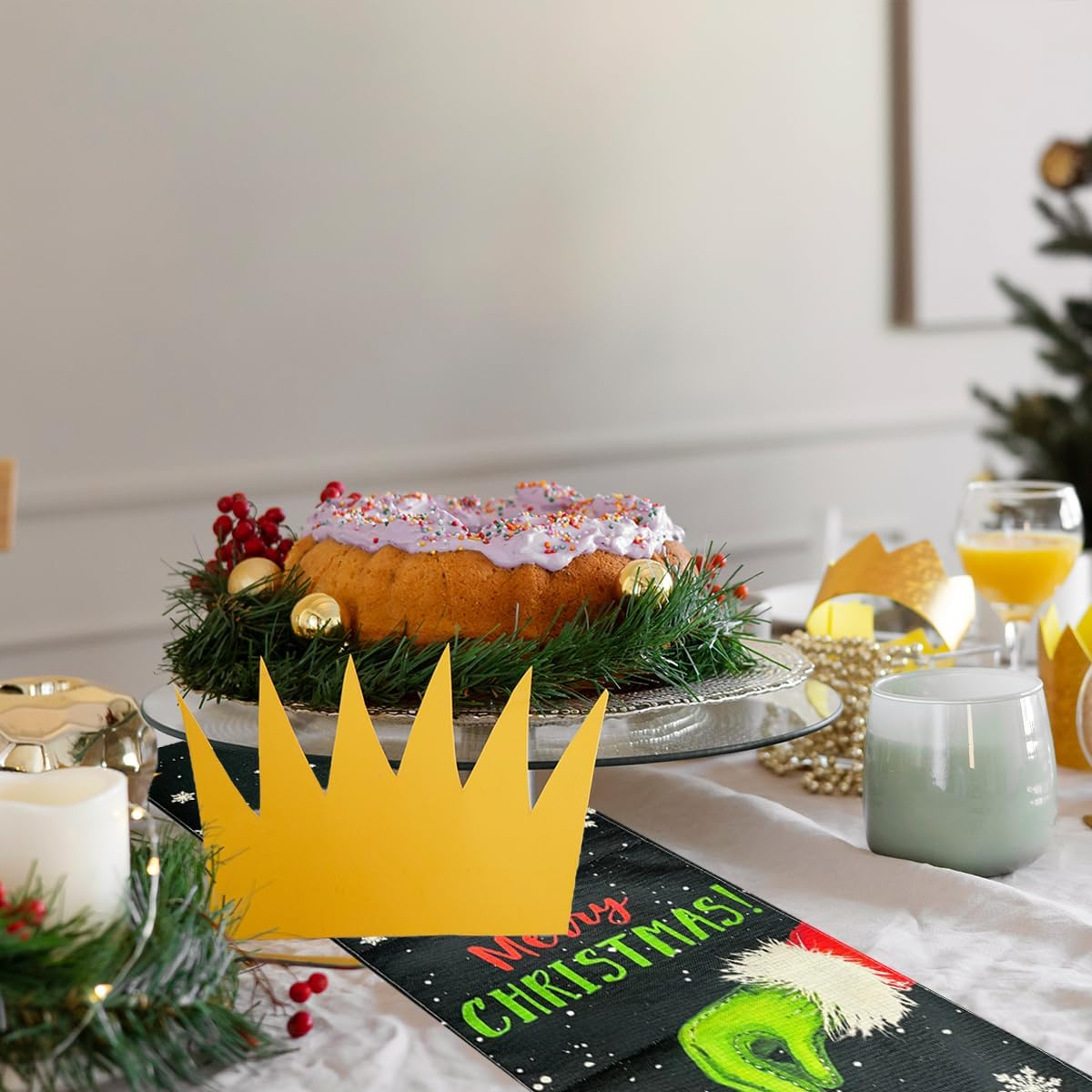 BEZANU Christmas Table Runner, Christmas Dining Table Decoration for Home Party Decor (33 X 183Cm/13 X 72In) image number 5