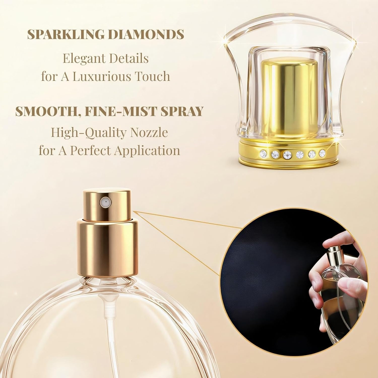 6 Pack Refillable Spray Perfume Bottle, 50Ml/1.7 OZ Empty Glass Perfume Atomizer Bottle, Travel Size Refill Bottle for Perfume, Refreshing, Breathing Spray image number 4