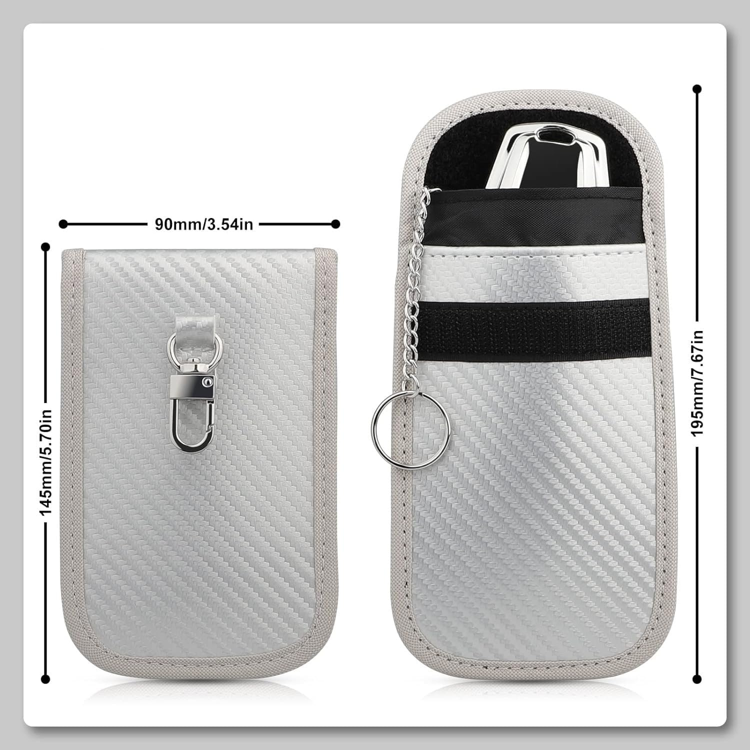 Car Key Protector(2 Pack)&ndash; Car RFID Signal Blocking, Car Security Protection, Anti-Theft Pouch, Anti-Hacking Case Blocker (Red, One Size) image number 5