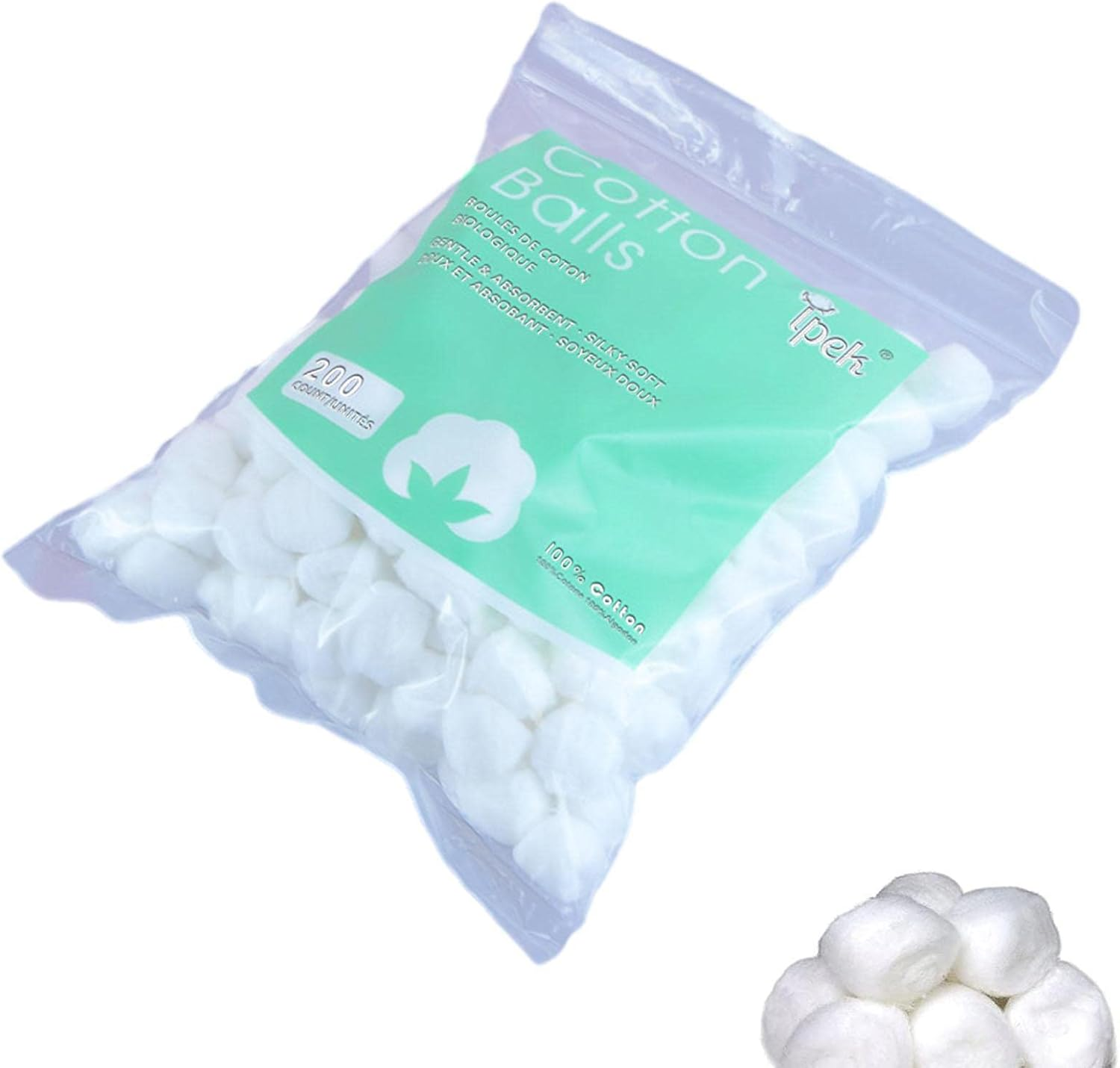 Cotton Wool Balls - White Cotton Balls for Baby - Makeup Cleaning Tool Absorbent Lightweight for Household Needs Skin Prep Wound Cleansing Everyday image number 2