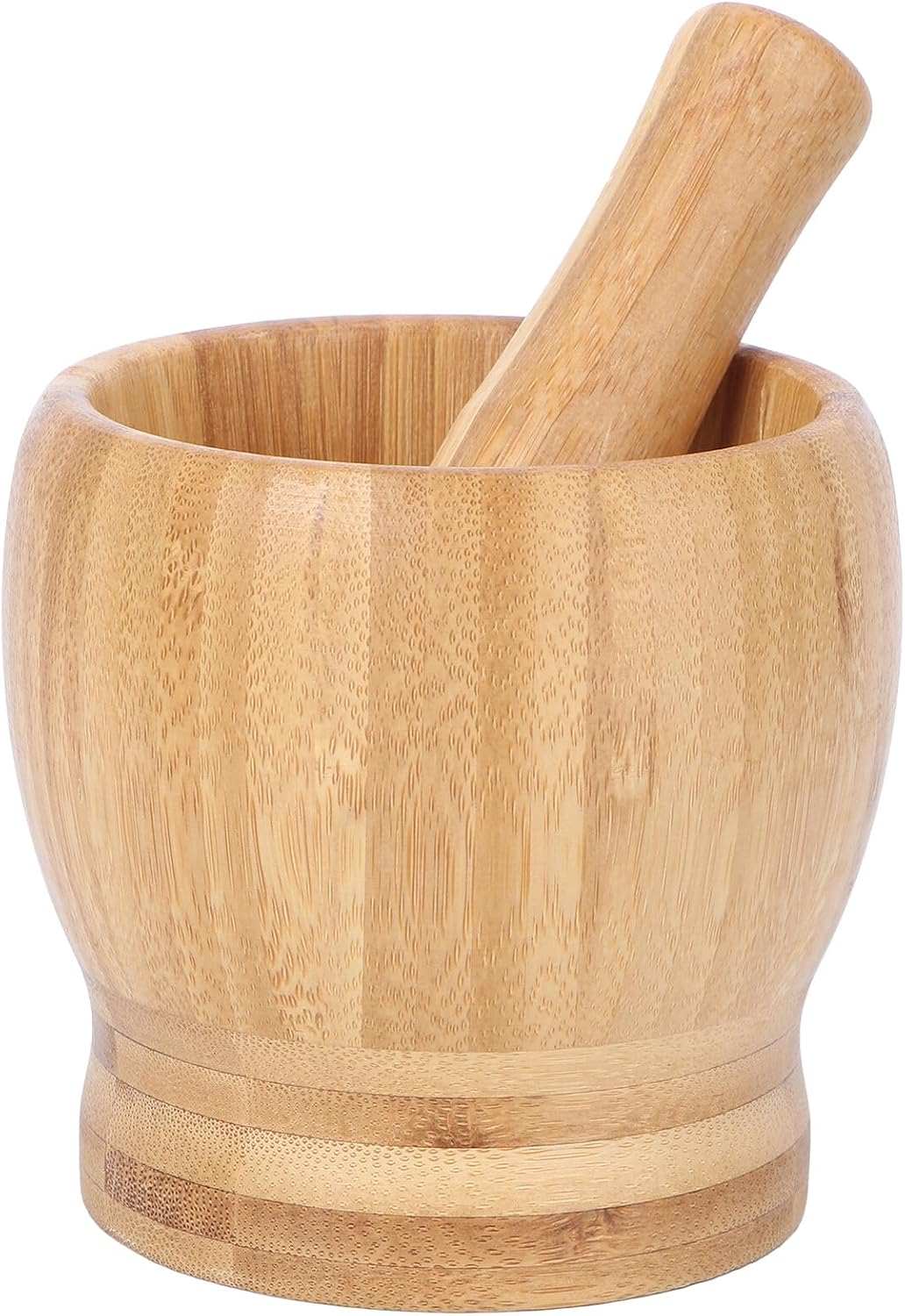 SHOWERORO 2Pcs Large Bamboo Garlic Grinder Set for Kitchen Tools Ergonomic Manual Spice Crusher Easy to Clean Household Garlic Press for Dining and Restaurant Use image number 2