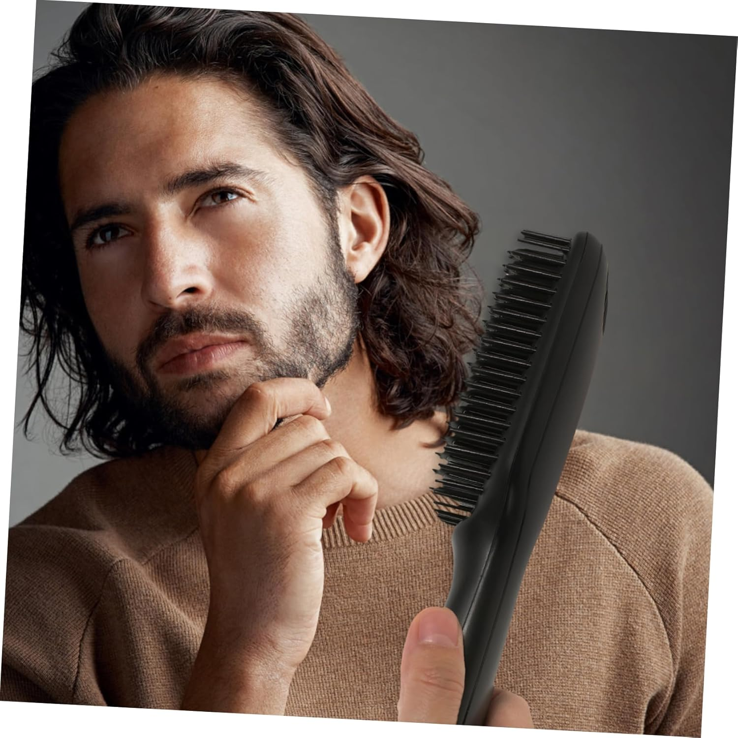 Gogogmee 6 Hair Straightener Beard Brush with Temperature Settings Multi Functional Hair Straightening Tool for Men for Beard Travel image number 1