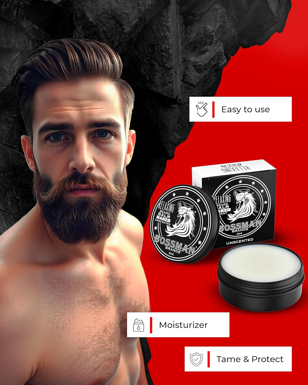 Bossman Naked Beard Balm 2 Oz image number 3