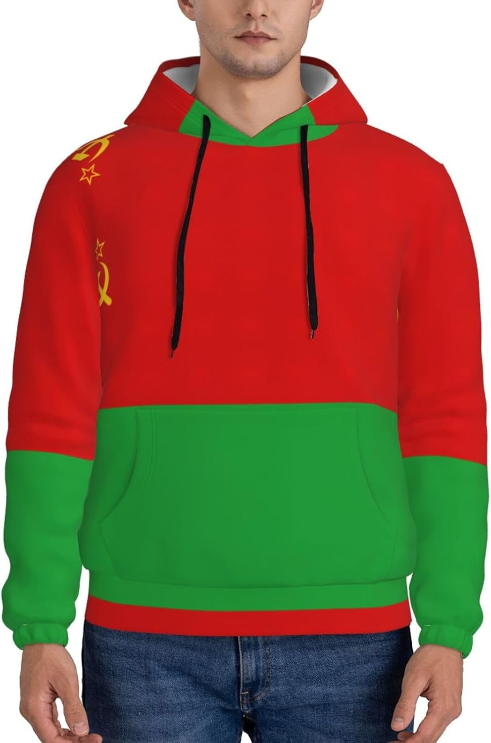 SDEGTHO Flag of Belarus Mens Christmas Oversized Hoodies Classic Hoodie Pullover Hoodies for Men Streetwear Sweatshirts image number 5