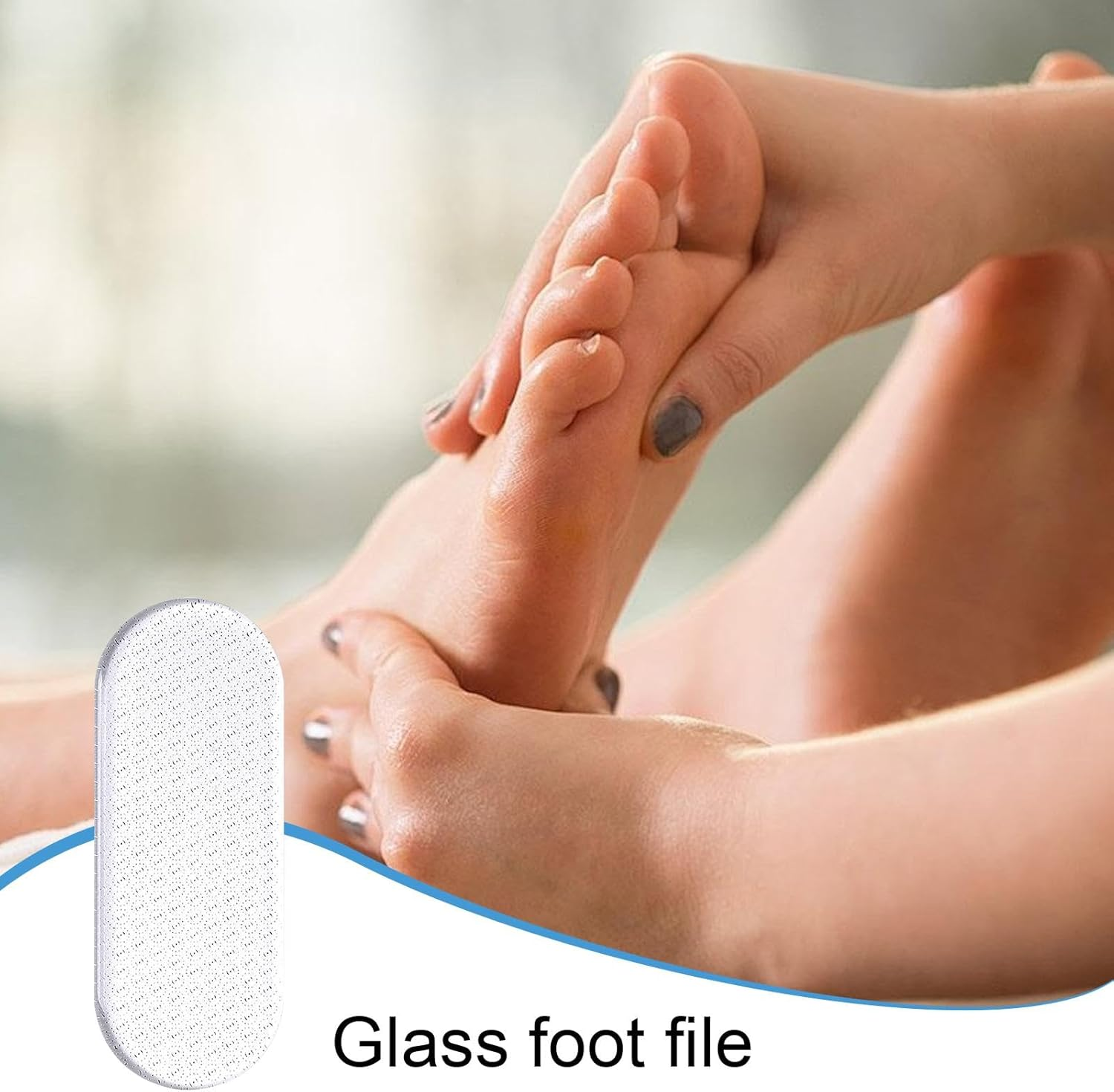 Glass Foot File Callus Remover,Clear Foot File | In-Shower Foot Scrubber Dead Skin Remover, Dry Heels Skin Remover Pedicure Kit for Feet Dead Skin Smoothing - C image number 3