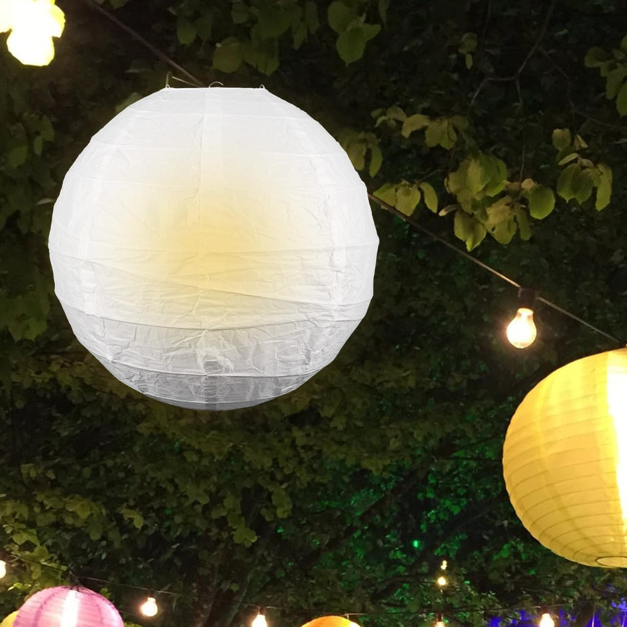 VALICLUD Pack of 2 Paper Lampshades, 40 Cm, Folding Lampshade, Ceiling Lampshade, Accessories for Chandelier, Protection against Dust and Insects, Living Room, Bedroom image number 5