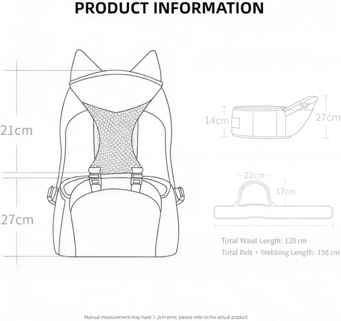 Baby Hip Seat Carrier with Adjustable Waistband & Breathable Mesh, Ergonomic Baby Carrier with Non-Slip Hip Seat, Storage Pocket and Adjustable Straps for Newborns to Toddlers (Leaf) image number 2