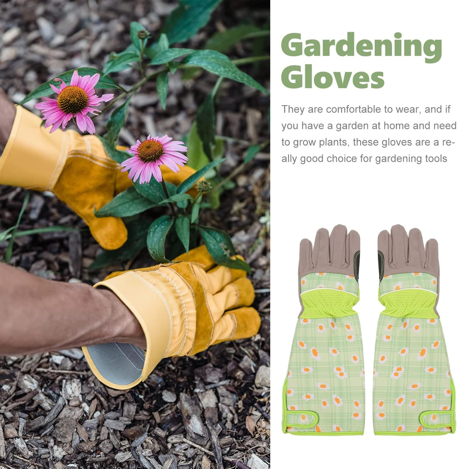 PHENOFICE Long Gardening Gloves for Women Tough Handling Gloves Food Grade Thorn-Resistant Indoor Outdoor Gardening Tools image number 3