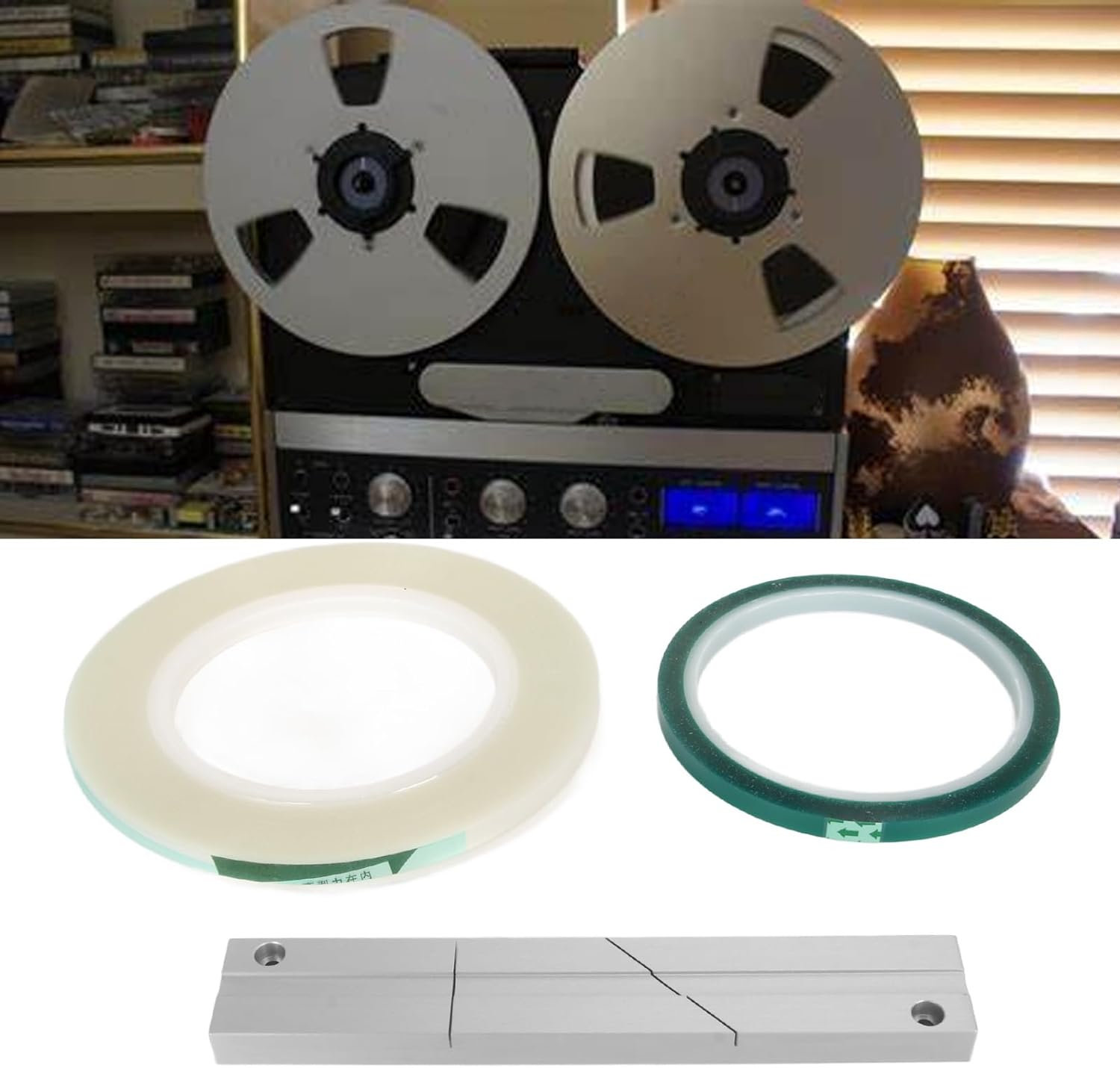 1/4 10 Inch Tape Splicing Block, Professional Open Reel to Reel Tape Block, with Connection Plate, Leader Tape, Splicing Tape, CNC Tape Splicier for Revoxsonido image number 4