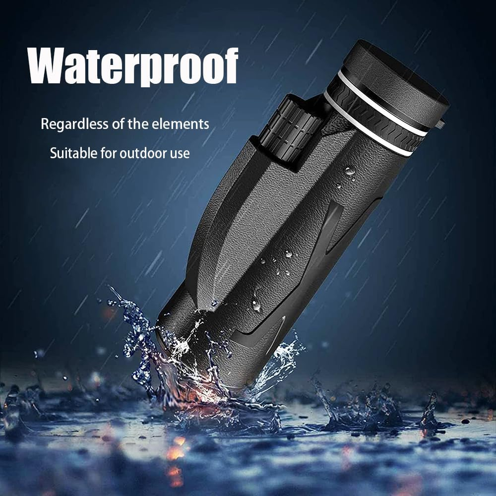 Zoom Monocular 12 X 40 Telescope for Adults - Compact HD Monocular with BAK4 Prism FMC Lens - High Performance Telescope with Phone Holder Tripod for Bird Watching Travel Hunting Hiking image number 3