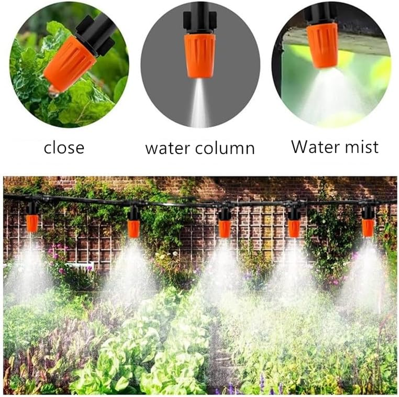 Three-Way Atomizing Nozzle 1/4 Inch, 50 Pcs Adjustable Micro Spray Emitters, Drip Irrigation Parts Accessories for Patio Lawn Greenhouse Vegetable Irrigation Supplies image number 6