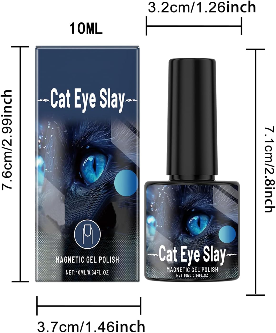 Black Blue Magnetic Gel Polish - Holographic Nail Art Gel, Glitter Shine Nail Varnish, Iridescent Cat'S Eye UV Gel, Cosmic Colour Polish, Nail Styling for Women, Chinese Ne image number 6
