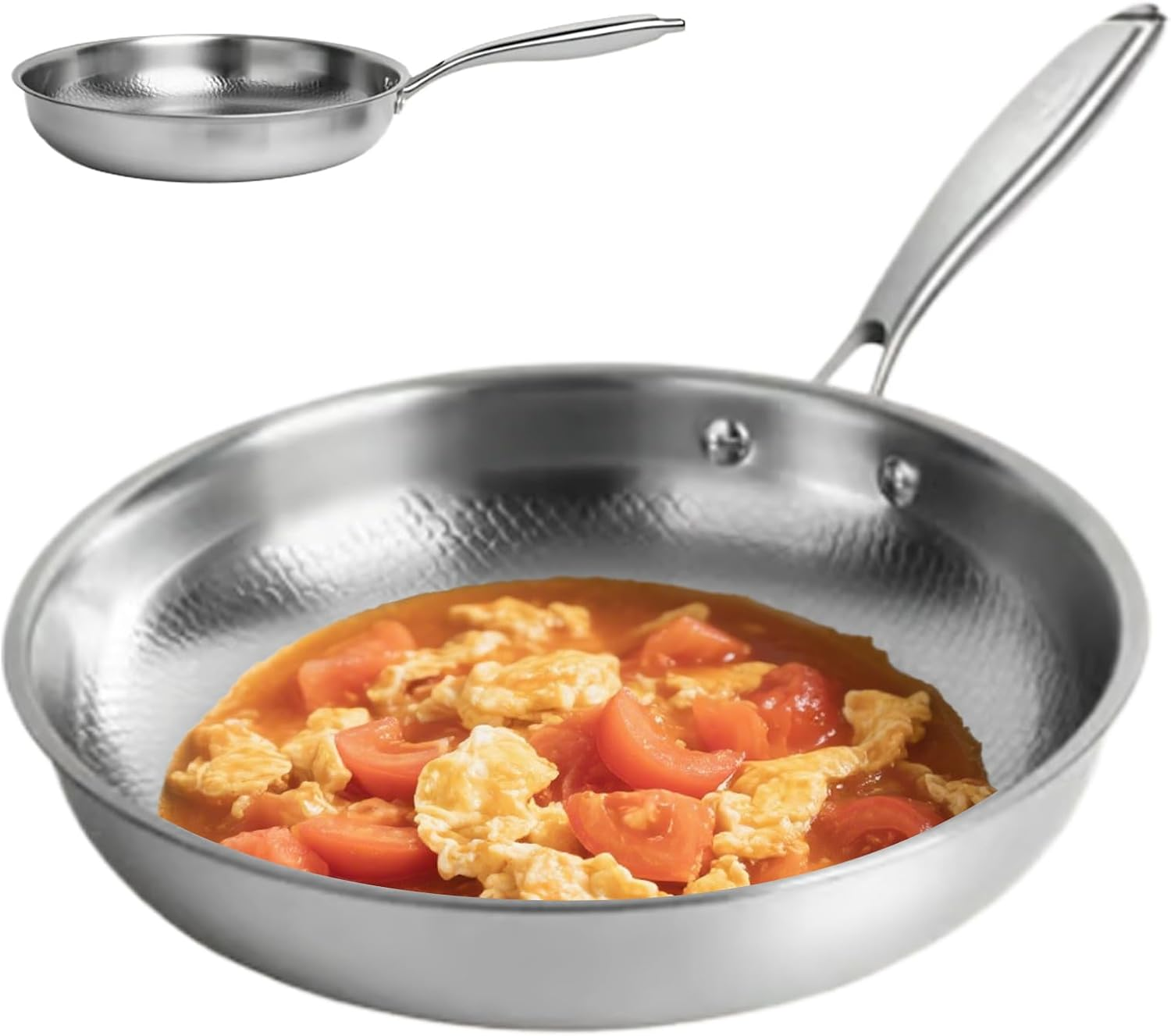 Cooking Pan,Scratch-Resistant Cookware,Titanium Hammered Frying Skillet - for Kitchen Stove Cooking Pancake Breakfast Fish Steak Egg Meat Vegetable