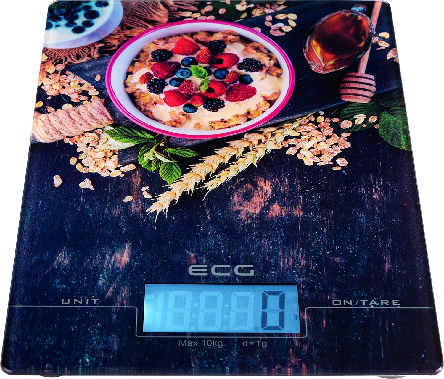 ECG KV 1021 Berries Kitchen Scales Glass image number 3