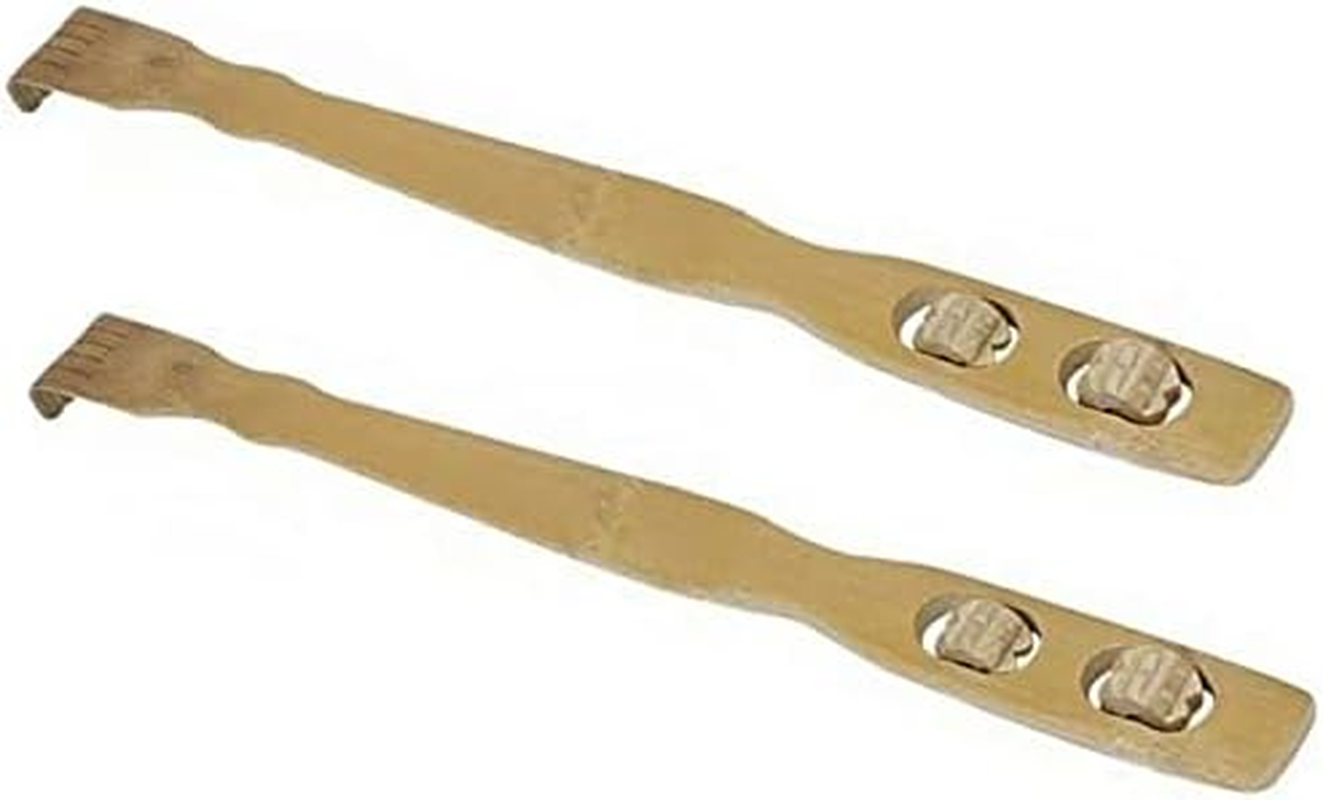 2 Pieces Bamboo Wooden Back Scratcher Massage Rolls Long Reach Itchy Relief image number 4