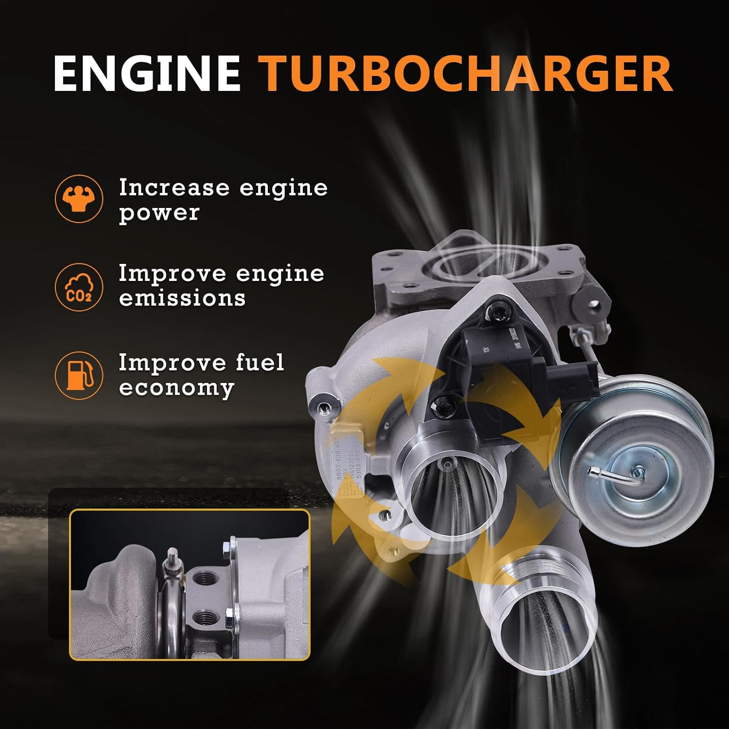 K03 Turbo Turbocharger Compatible with Mini Cooper S R55 R56 R57 R58 R59 R60 R61 Clubman 1.6; Compatible with EP6 DTS, EP6 CDTS, EP6 CDT Engine Versions Type image number 2