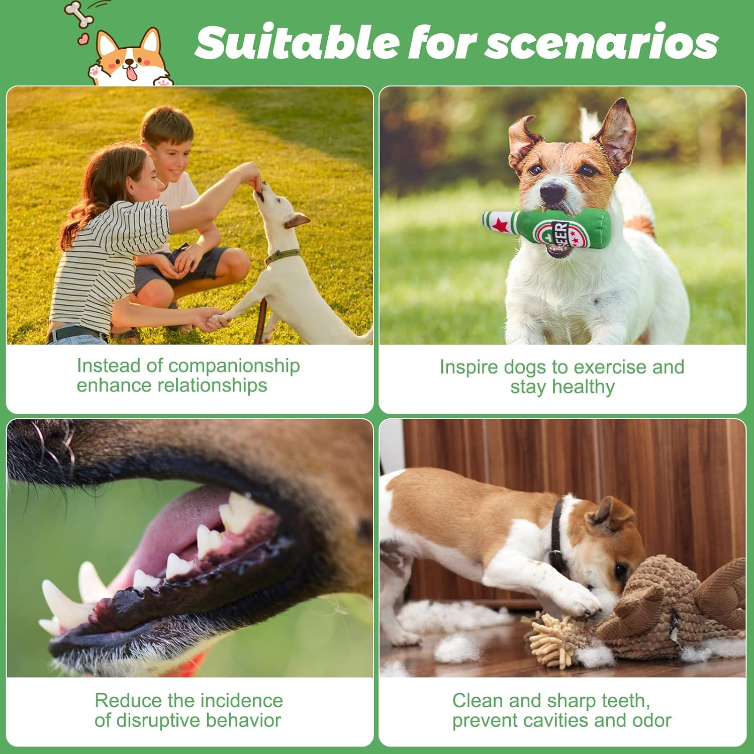 Squeaky Dog Toys, Plush Beer Bottle Dog Toy, Interactive Dog Chew Toy, Wine Bottle Dog Chew Toys with Sound Squeaker, Squeaky Dog Interactive Play Toy, for Small Dogs, Medium Dogs, Large Dogs image number 1