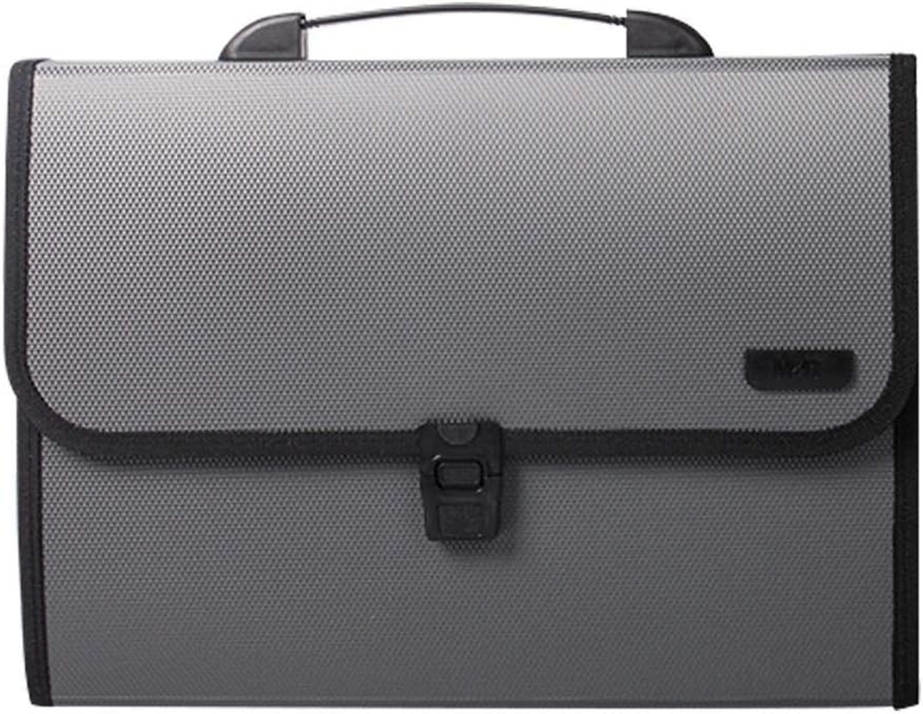 M&G 13 Pockets Expanding File Folder with Handle and Lid, A4 Size Expandable File Document Organiser Folder Briefcase Accordion File Wallet Folder Portfolio with Tags (Grey), AWT90959 image number 3