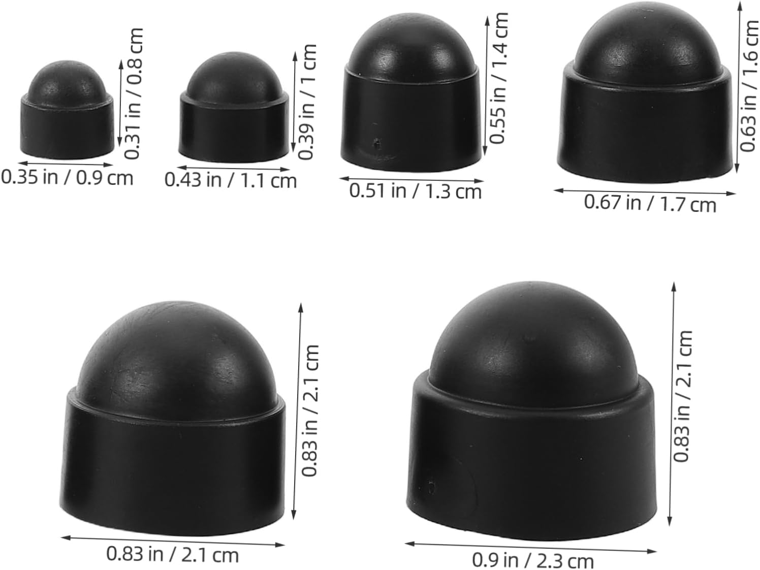 Luxshiny 145Pcs Hexagonal Nut Cap Set Screw Protective Cover Kit Thread Caps Weather Resistant for Workshop image number 2