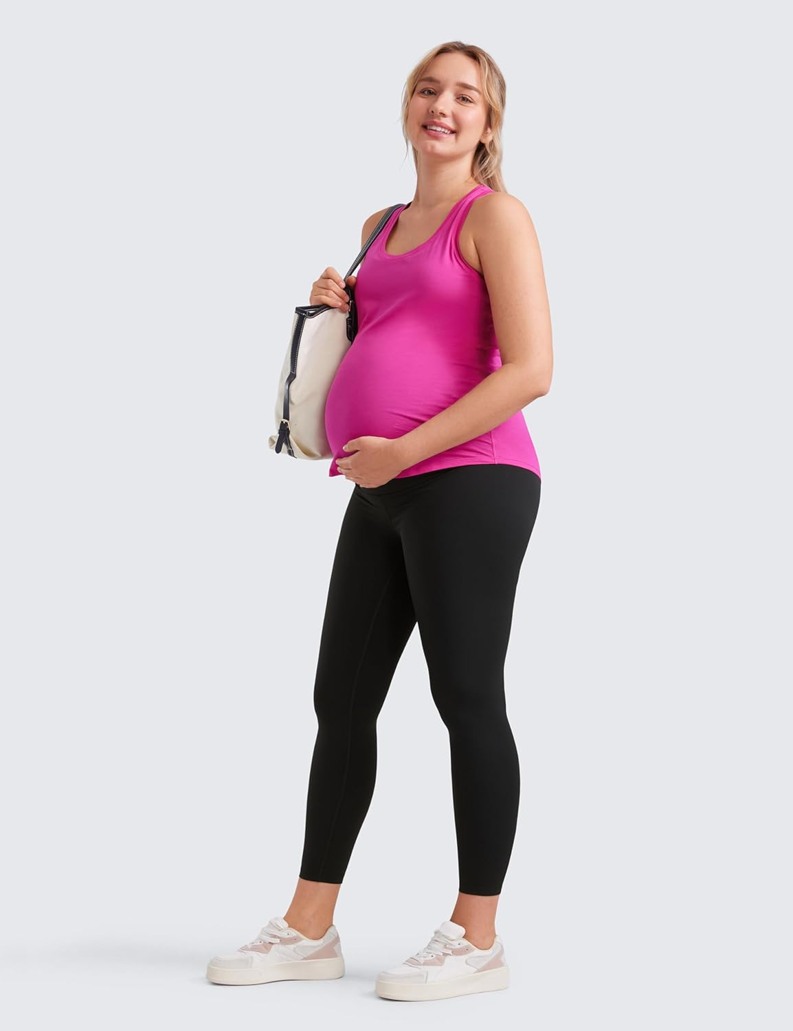 CRZ YOGA Butterluxe Maternity Leggings over the Belly 25" - Soft Pregnancy Leggings Stretchy Workout Activewear Yoga Pants image number 3