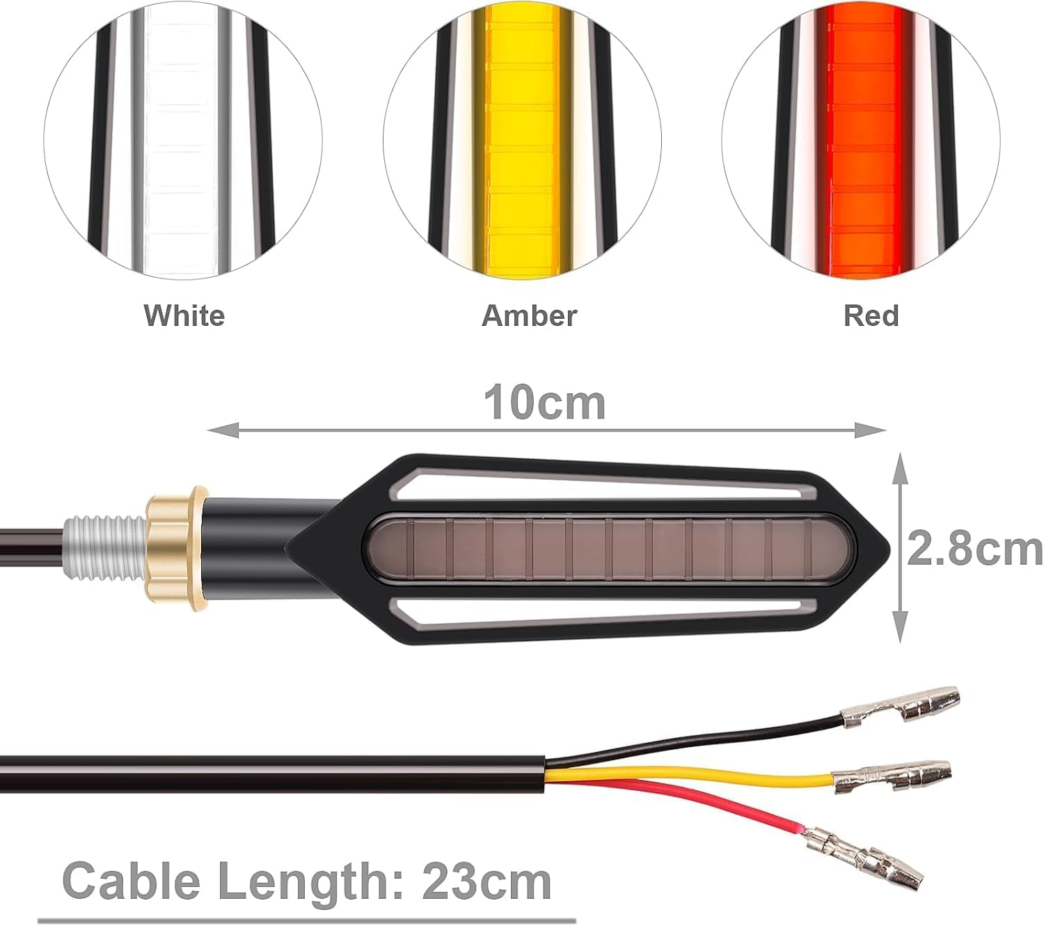 Kinstecks 4PCS Motorcycle Indicators Turn Signal Lights Flowing Motorbike Turning Indicators Daytime Running Lights Brake Lights 12V for Motorcycle Motorbike image number 6