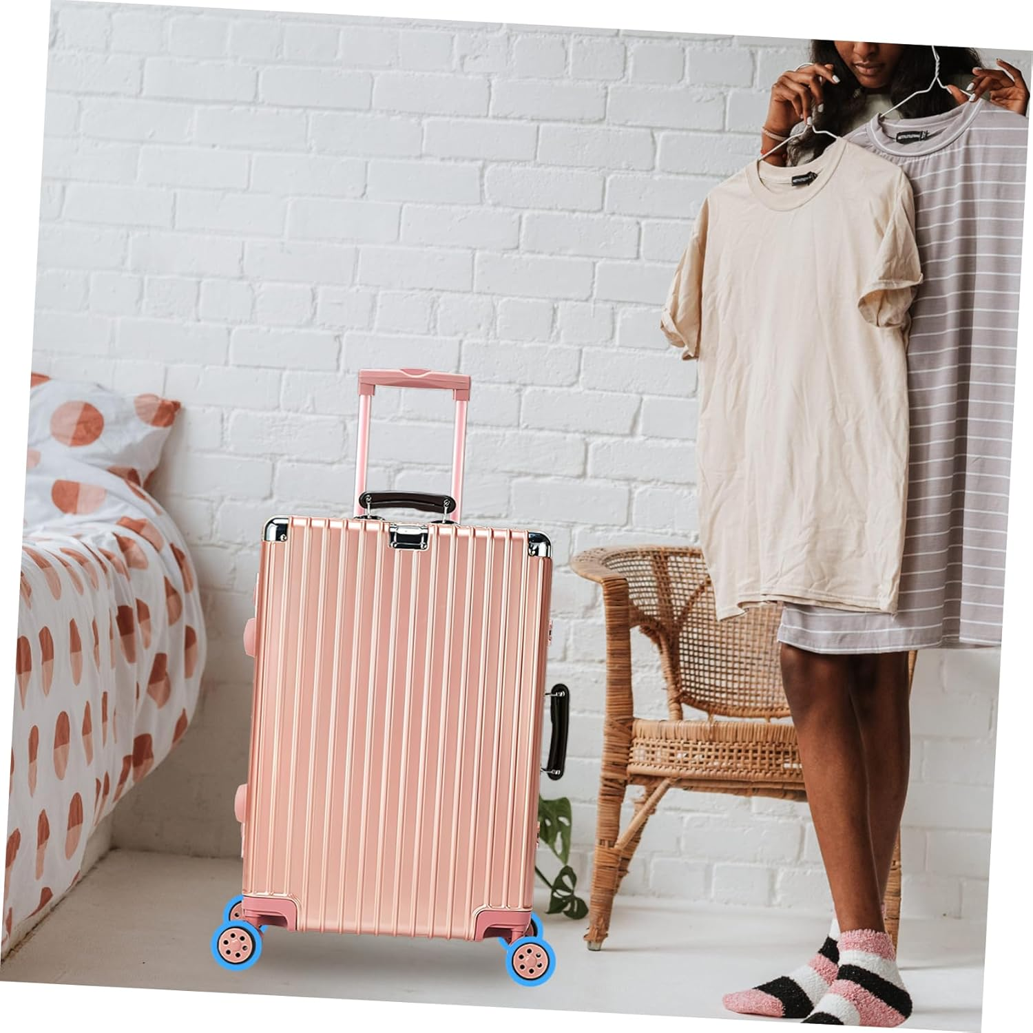 8Pcs Luggage Wheel Covers Suitcase Rubber Wheel Protectors Luggage Covers for Suitcase Castor Protectors Travel Accessories for Plane image number 2