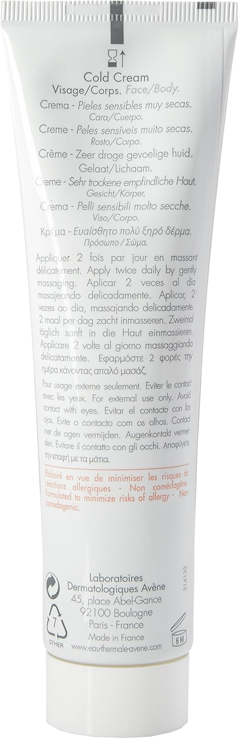 Avene Cold Cream by Avene for Women - 3.24 Oz Cream, 100 Ml image number 3