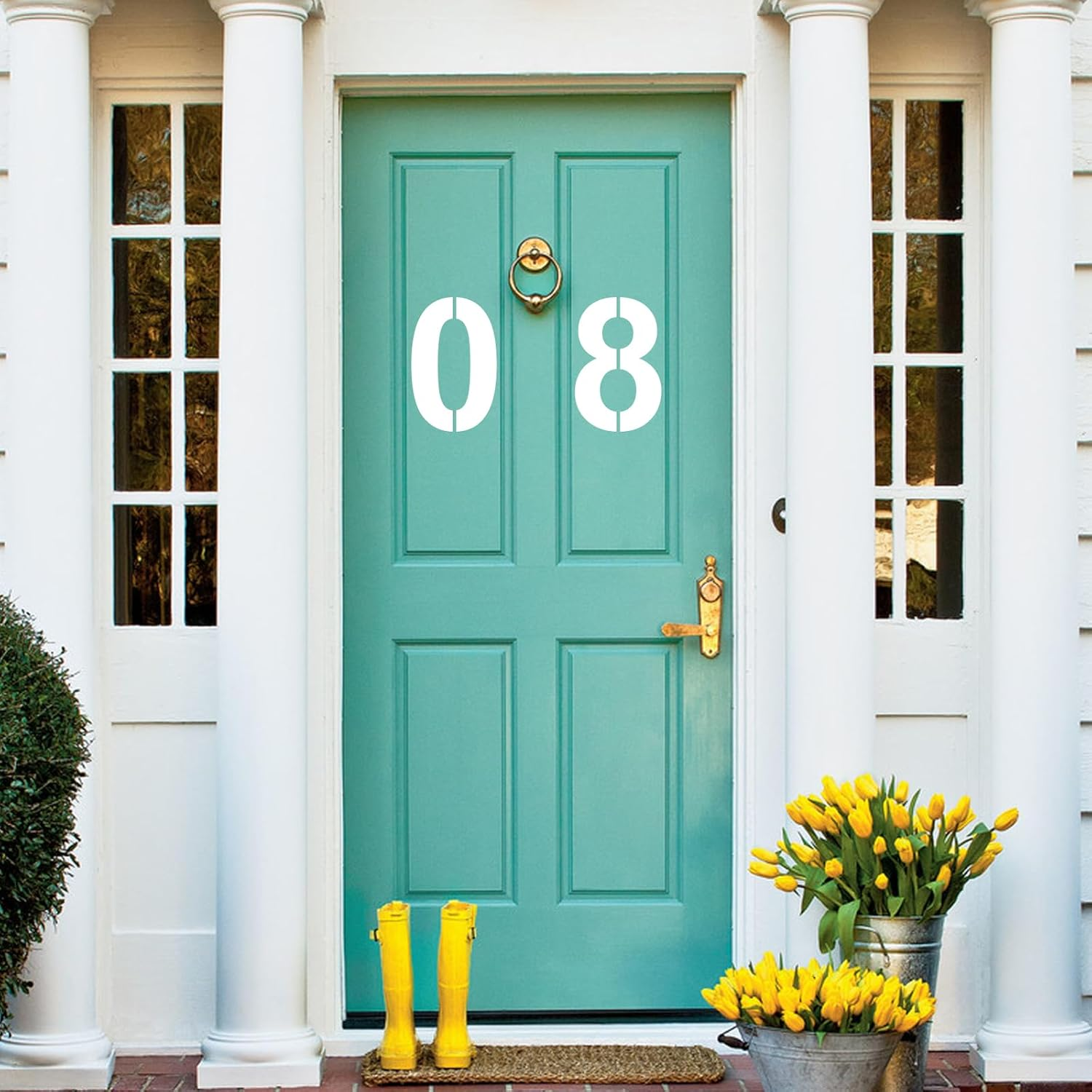 12 Inch 0 to 9 Large Number Stencils Set, 10 Pieces Reusable Plastic Curb Address Number Stencils Road Sign Digital Templates for Painting DIY Mailbox Parking Lot Door image number 4