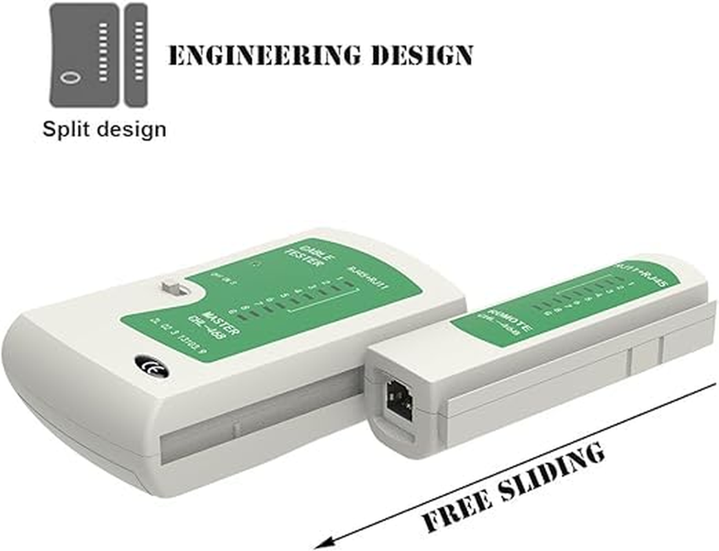 RJ45 RJ11 Cat5 Cat6 LAN Cable Tester Handheld Network Cable Tester Wire Telephone Line Tool for LAN RJ45 Cat7 Utp/Shielded Cable and RJ11 RJ12 (Deep Green) - Light Green image number 2