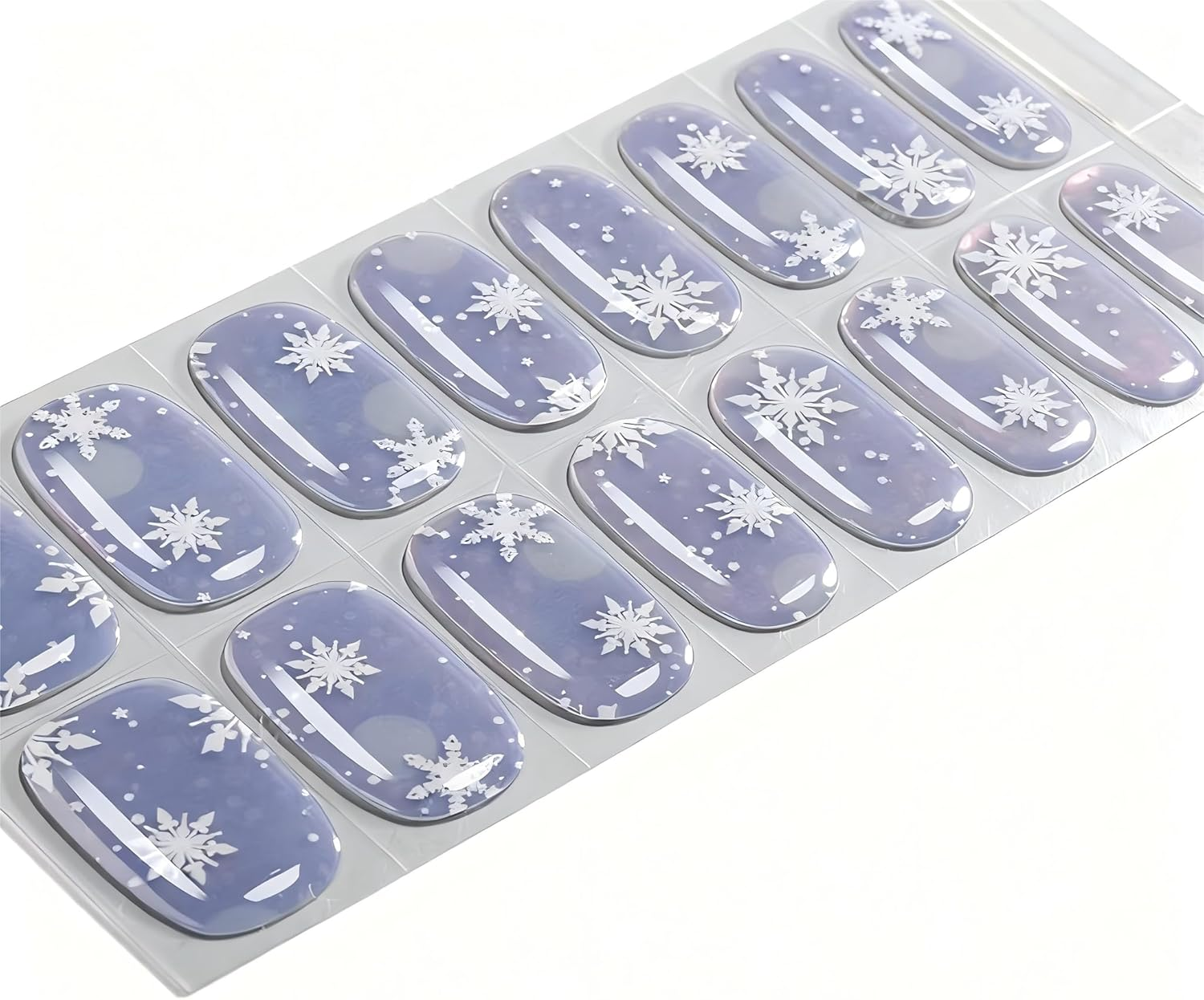 Amiiba 16Pcs Pink Glitter Christmas Tree French No-Baked Gel Nail Wraps,Waterproof Salon-Quality Self-Adhesive Nail Stickers for Women Girls, No UV/LED Lamp Needed (Lasts 14-28 Days) (Pink Glitter)