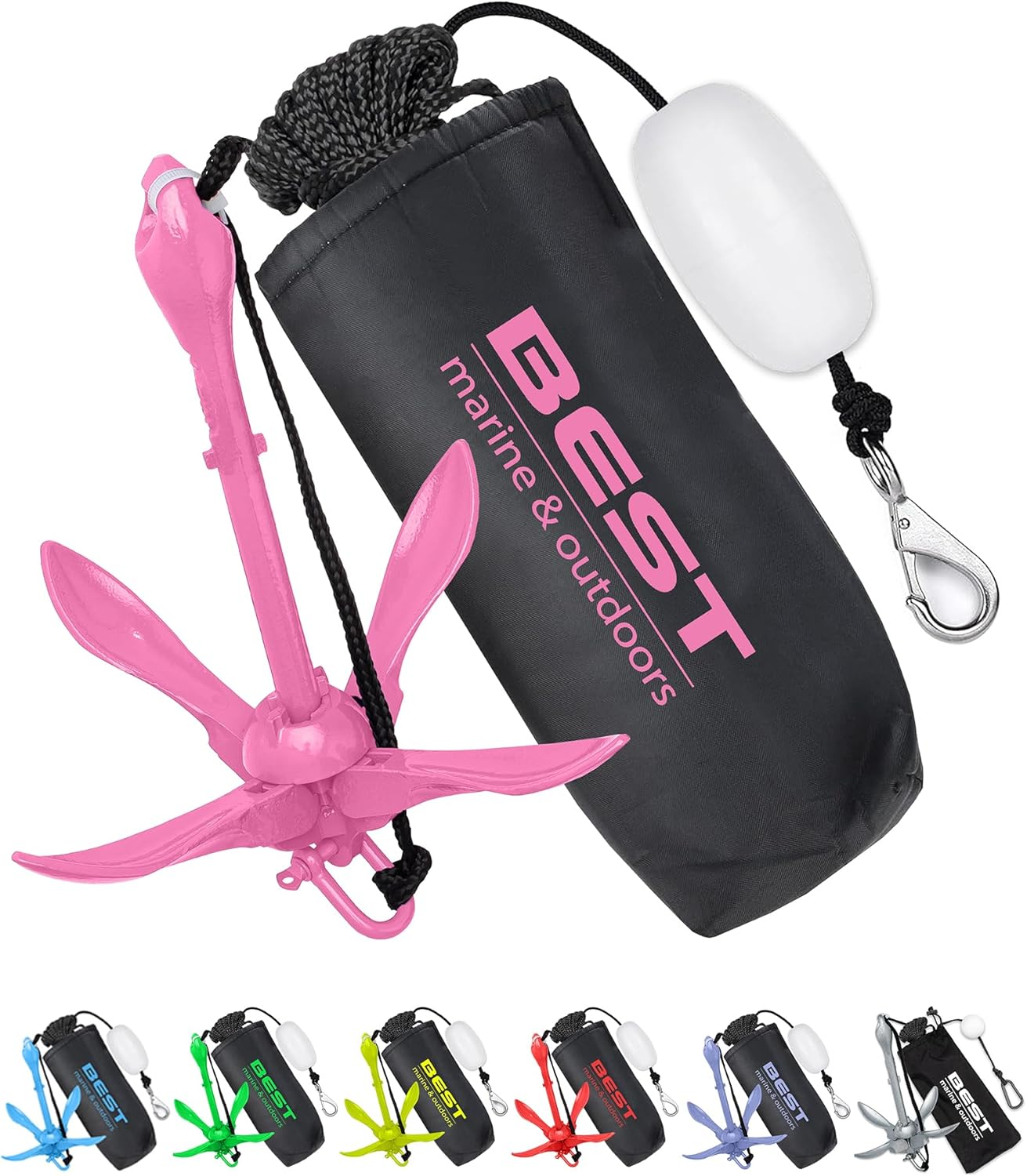 Best Marine and Outdoors Kayak Anchor, 1.6 KG Anchor System Kit for Kayaks, Canoes, SUP Paddle Boards & Jet Skis, Fishing, Boating & Kayaking Accessories