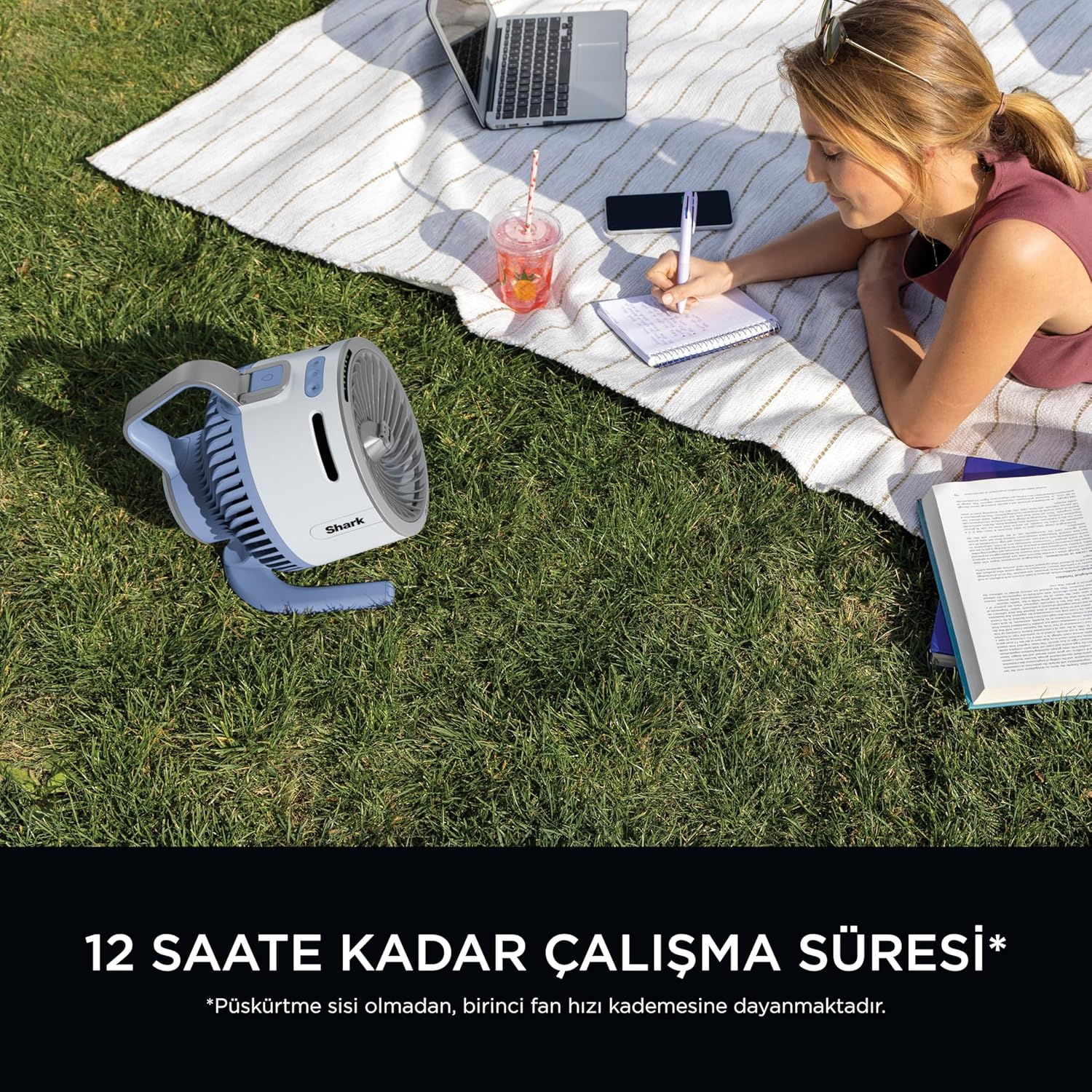 Shark Flexbreeze Hydrogo Strong Fan with Spray Mist, Cooling for Indoor & Outdoor, Quiet & Durable, Wired & Wireless, Compact & Lightweight, up to 20M Airflow, Glacier FA050EUBL image number 3