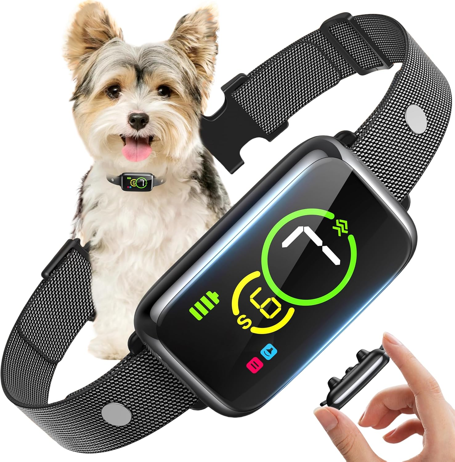 Bark Collar, Smart Dog Barking Collar, Automatic Dog Training Collar for Small Dogs 5-15Lbs, Medium, Large Dogs, Humane Stop Anti-Barking with Beep, Vibration & 7 Adjustable Sensitivity, IP67 Black image number 1