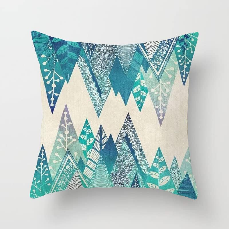 Set of 4 Luxton Boho Mandala Cushion Covers for Home Decoration, Aqua Blue Green Turquoise Cushion Covers Decorative Pillow Covers Square 45X45Cm - Design2 image number 4