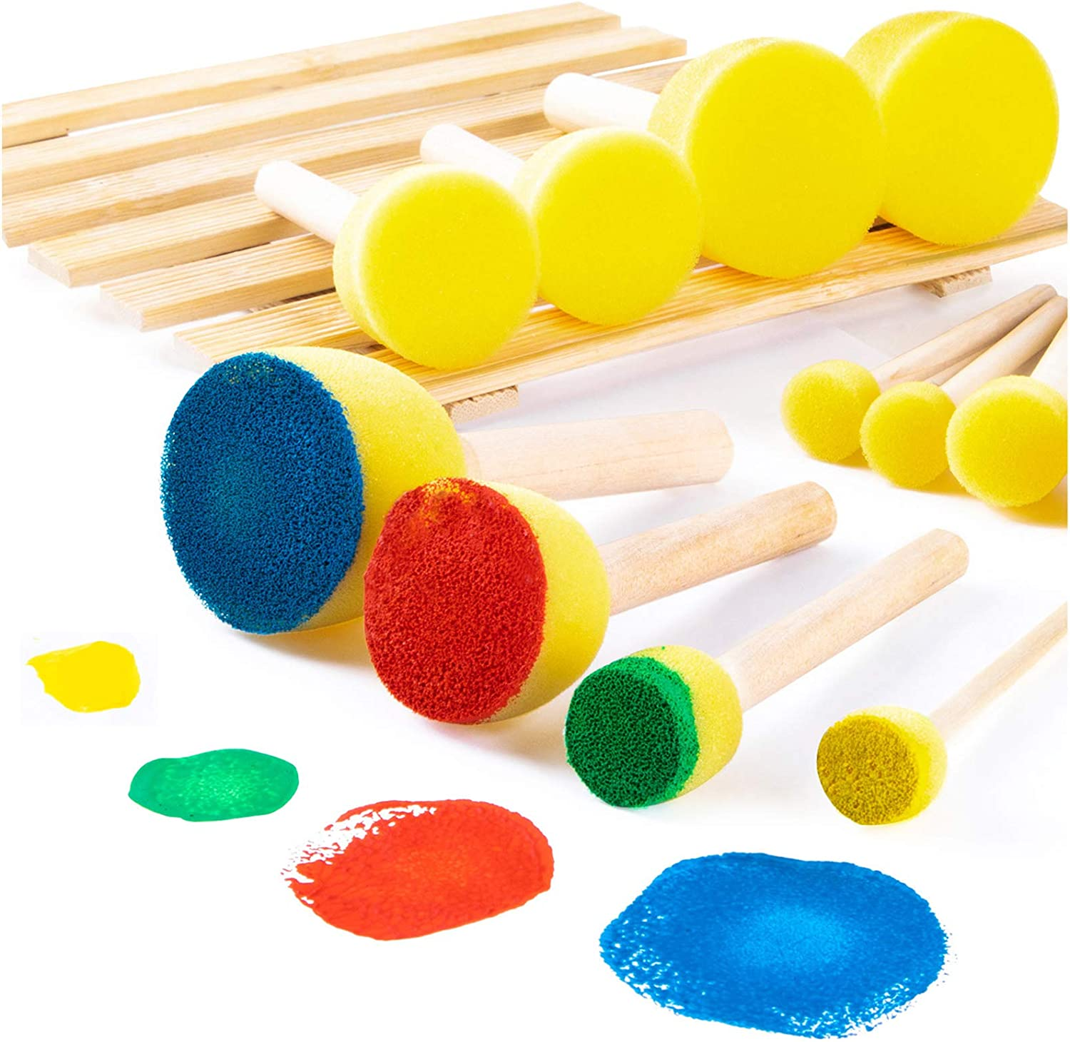 24Pieces Paint Sponges for Kids Assorted Size round Sponge Brushes for Painting Foam Brushes for Painting Paint Tools for Kids image number 6