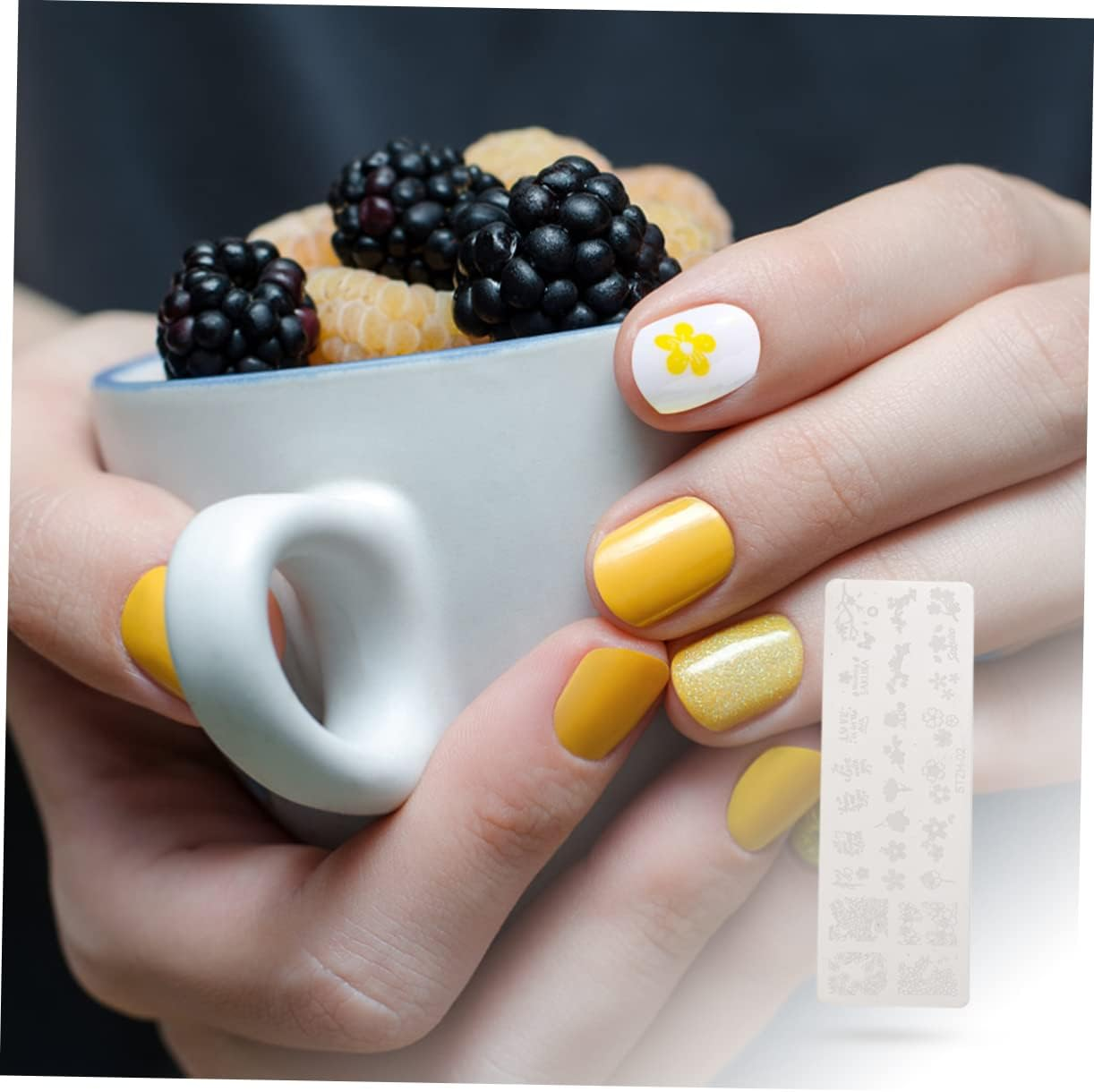 IWOWHERO 6Pcs Nail Art Stamping Plates Steel Nail Templates Deeply Carved Patterns for DIY Manicure Suitable for Beginners and Professionals image number 1