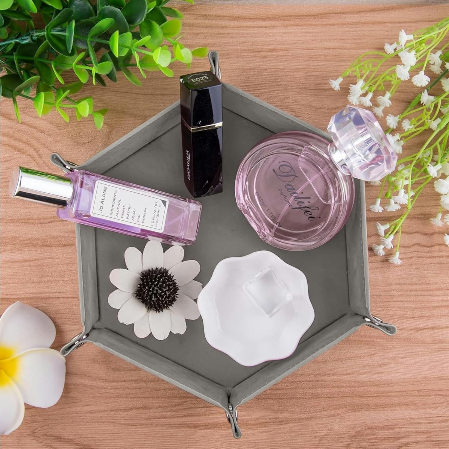 Hilleo DND Dice Tray 4Pcs Hexagon Portable Folding Dice Rolling Tray for Dungeons and Dragons MTG RPG Role Playing Table Games and Dice Games (Red Green Brown and Purple) image number 5