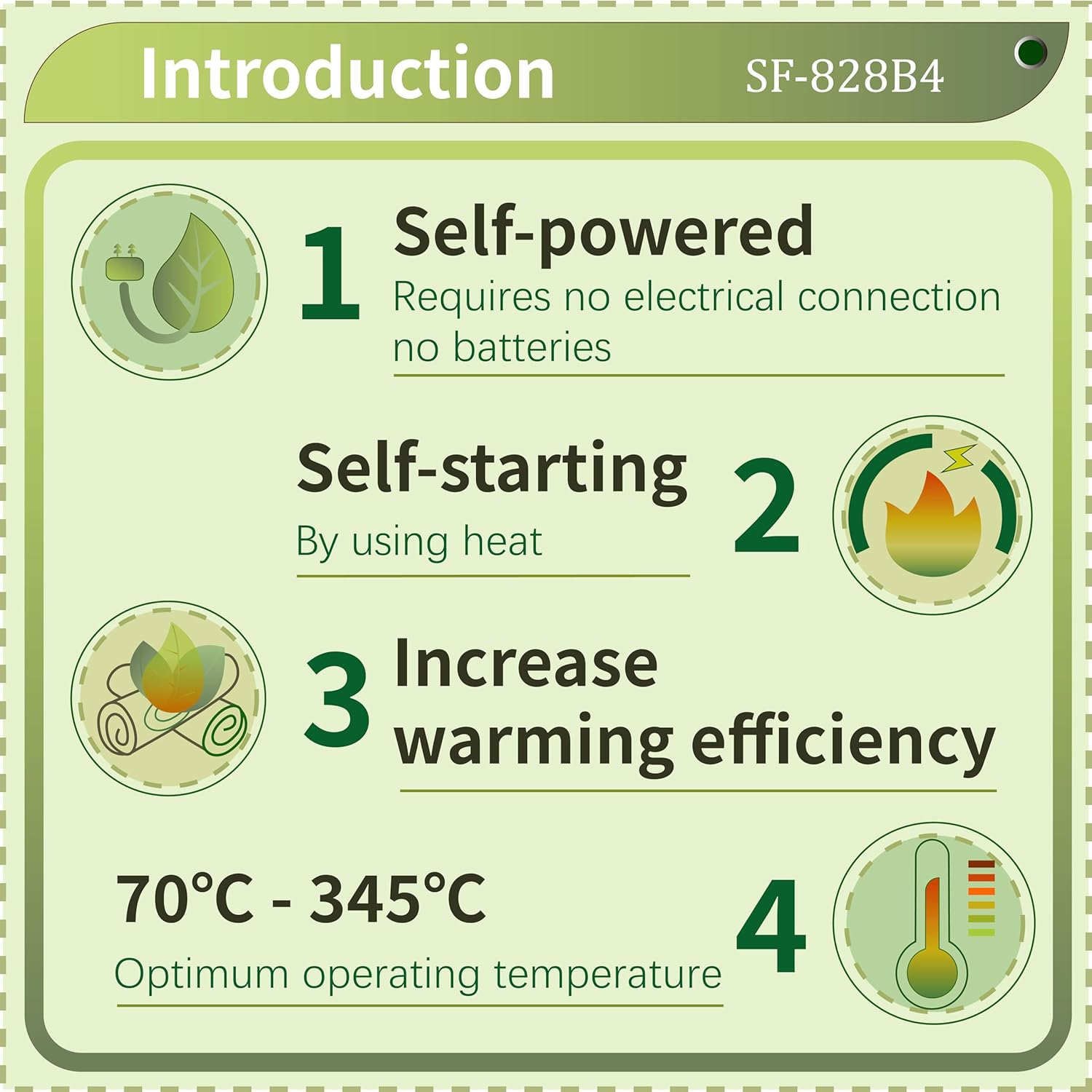 FUTURESUN Elegant Heat Powered Eco Stove Fan with Powerful Twin 4-Blades & Dual Motors Eco Self-Powered & Silent Operation for Fireplace/Bbq/Wood/Pellet/Log Burners &ndash; No Batteries/Electricity Required image number 3