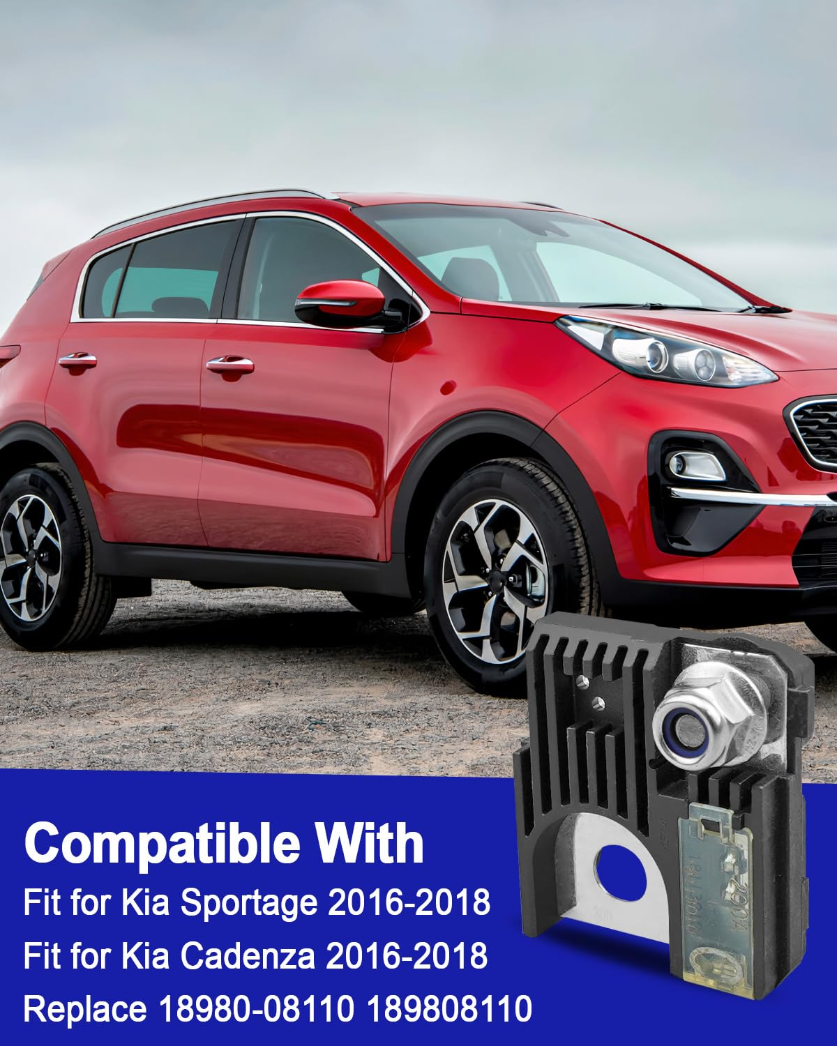 AUGREX 18980-08110 189808110 200Amp Battery Fuse Fit for Kia Sportage Cadenza 2016 2017 2018, with 2 Nuts M8 & M6 image number 2