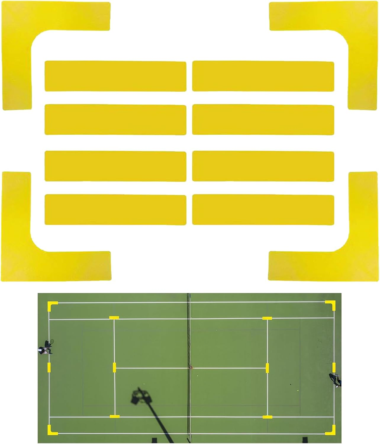 Court Line Marker Kit | Court Lines Marking Kit Throw down Markers - Anti-Slip Wind-Resistant Tennis Sports Throw down Accessories for Outdoor Training Field Backyard School Park Lawn Driveway